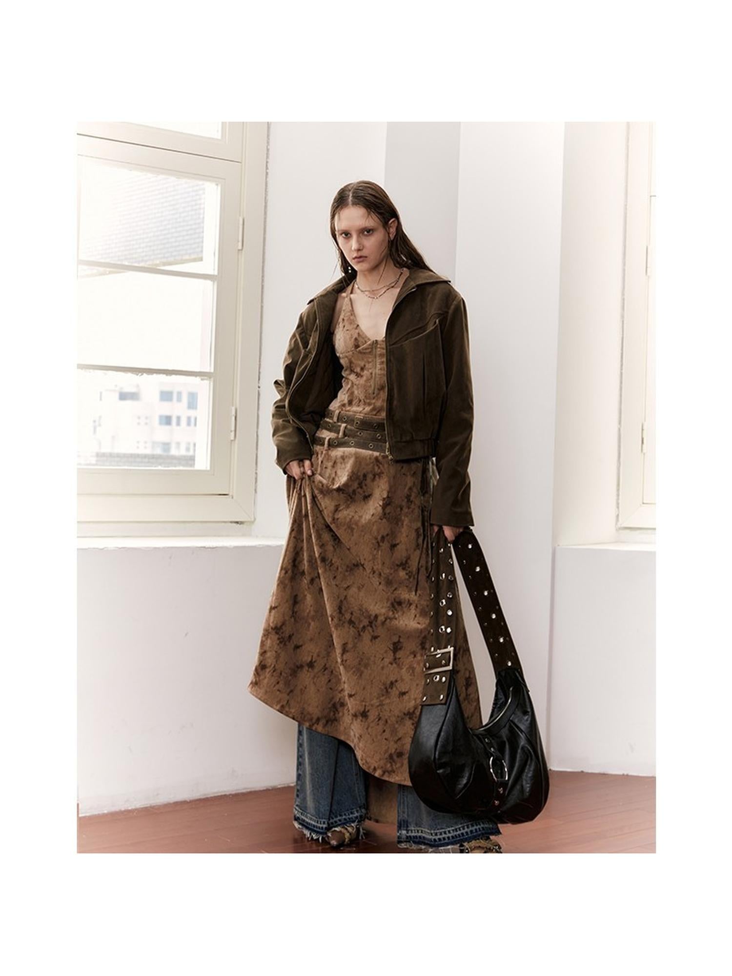 2th Desire Vintage Velvet Sleeveless Dress For Women Summer Long Dresses