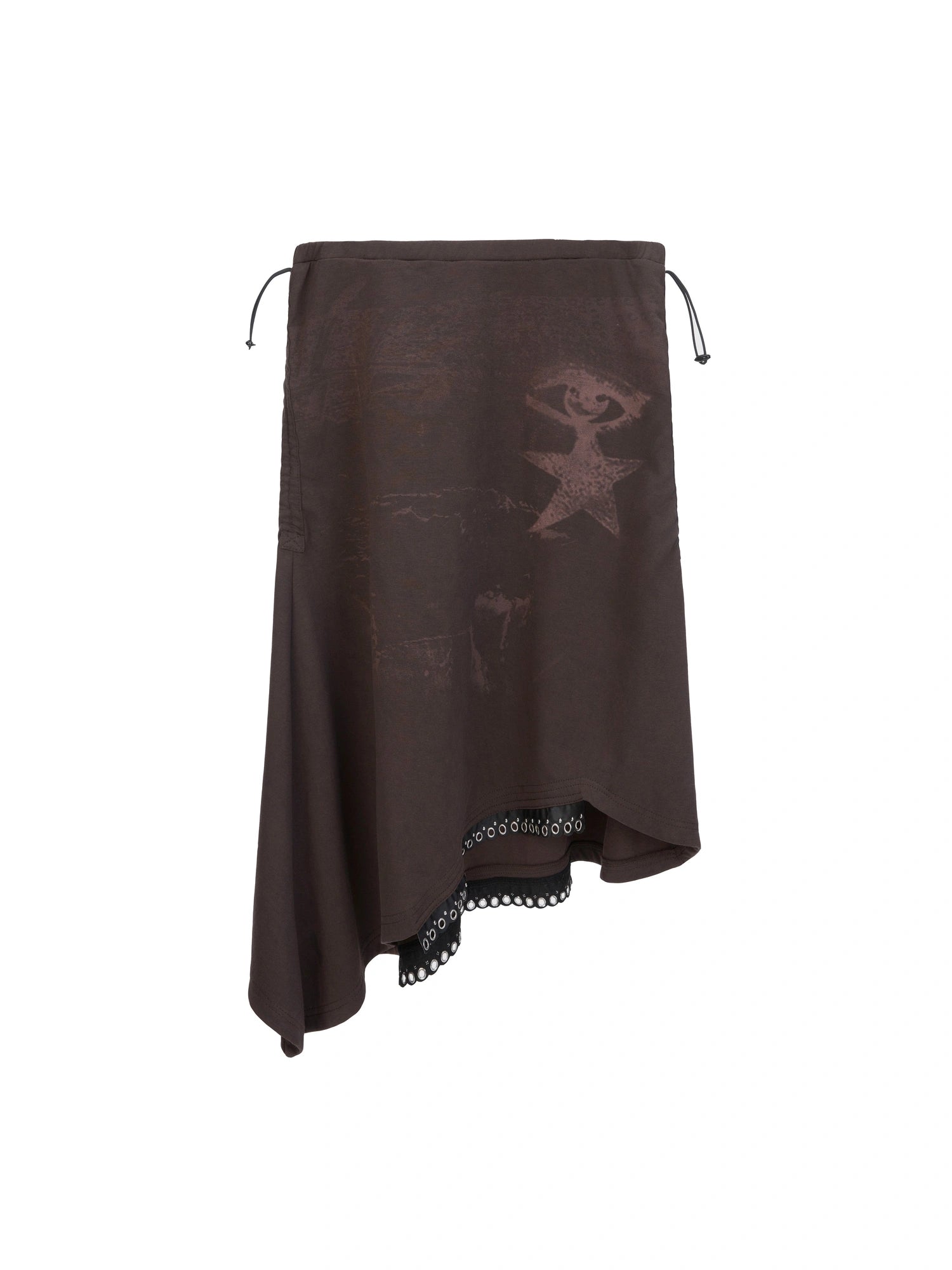 Vintage Punk Print Adjustable Low Waist Skirt
