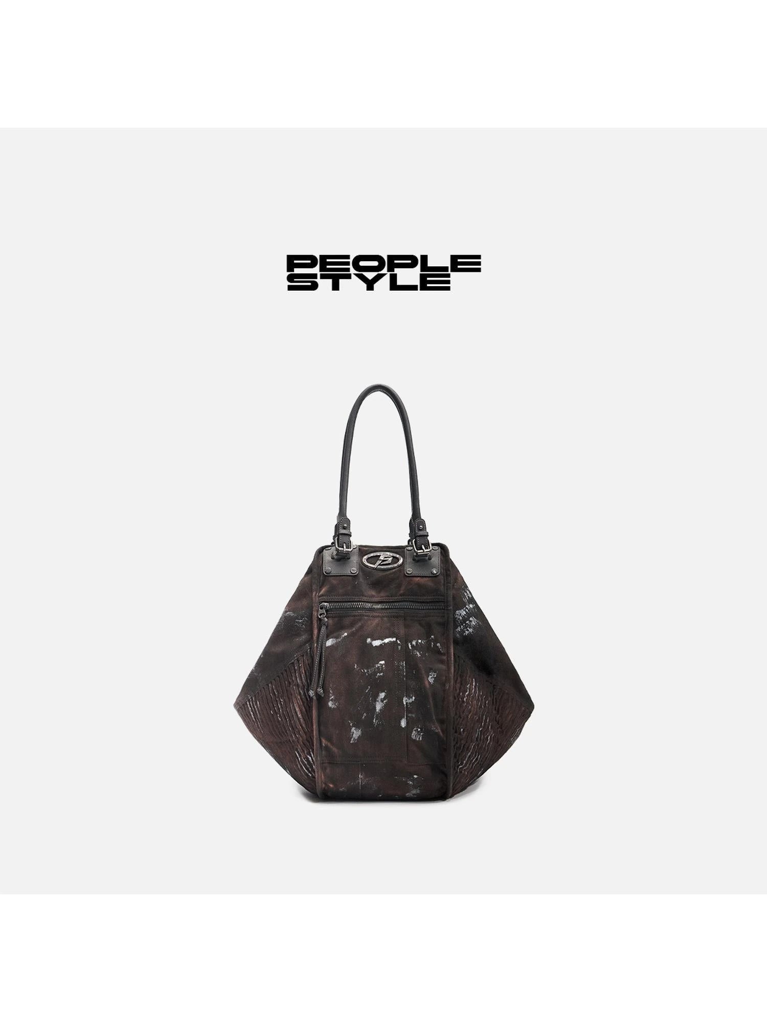 Punk Grunge Wrinkled Underarm Tote Vintage Soft Crossbody Bag