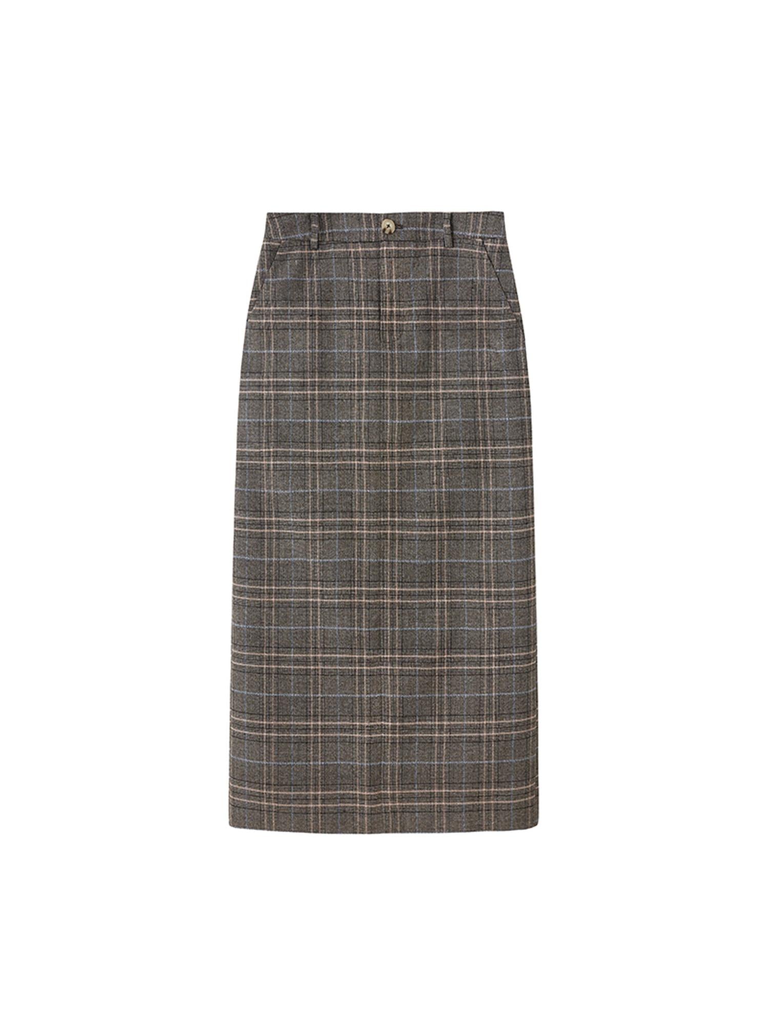 DIDDI MODA Plaid Bow Tie Bustier A Line Maxi Skirt Set