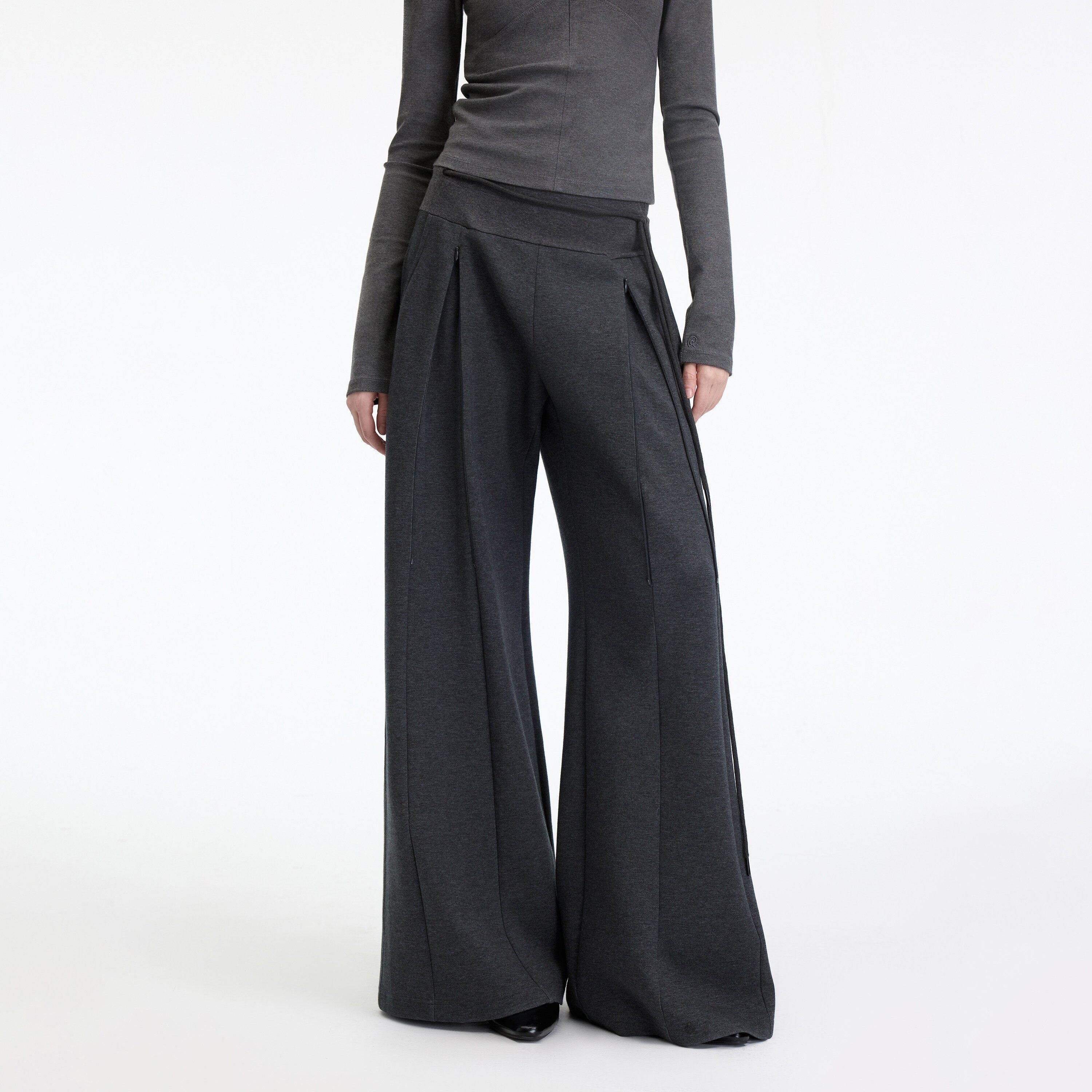 RUN_TO_THE_FUTURE_Antibacterial_Mid_Stretch_Zip_Casual_Mid_Rise_Heather_Gray_Wide-Leg_Pants_MISSTT