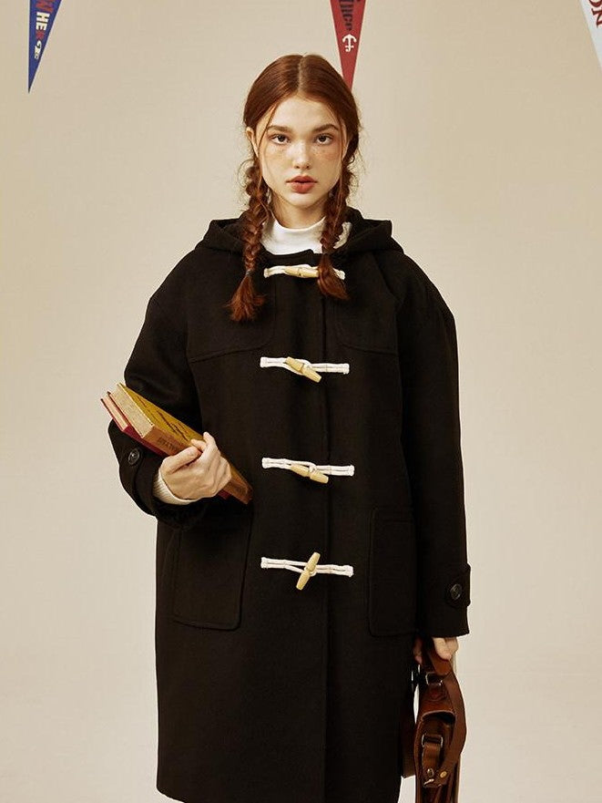 NAPSNAPS Retro Hooded Toggle Padded Women&