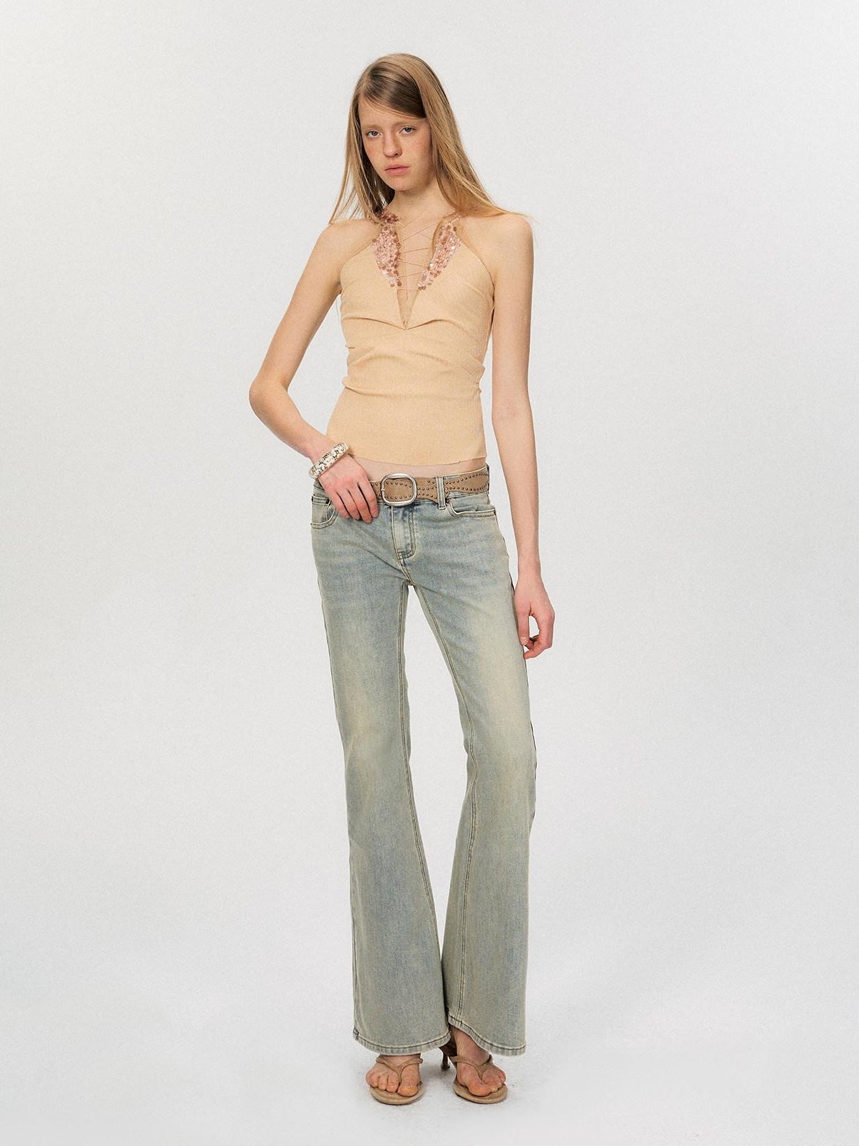 The NeverMore Lightweight Stretch No Padding Y Back Wide Strap Slim Cropped Women Camisoles