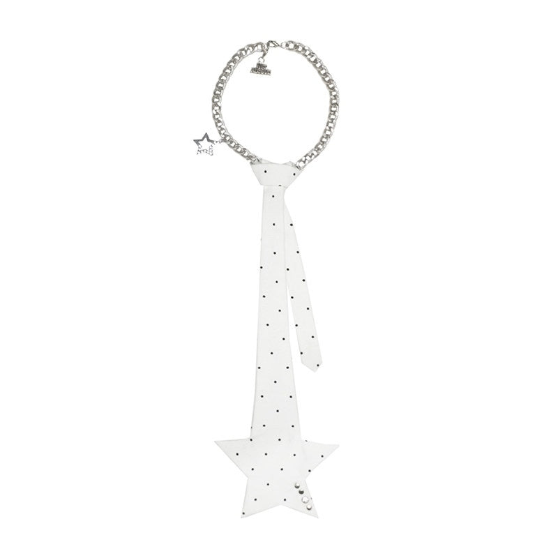 nit alcove Elegant Black White Polka Dot Arrow Tie Pendant Women Trendy Necklaces