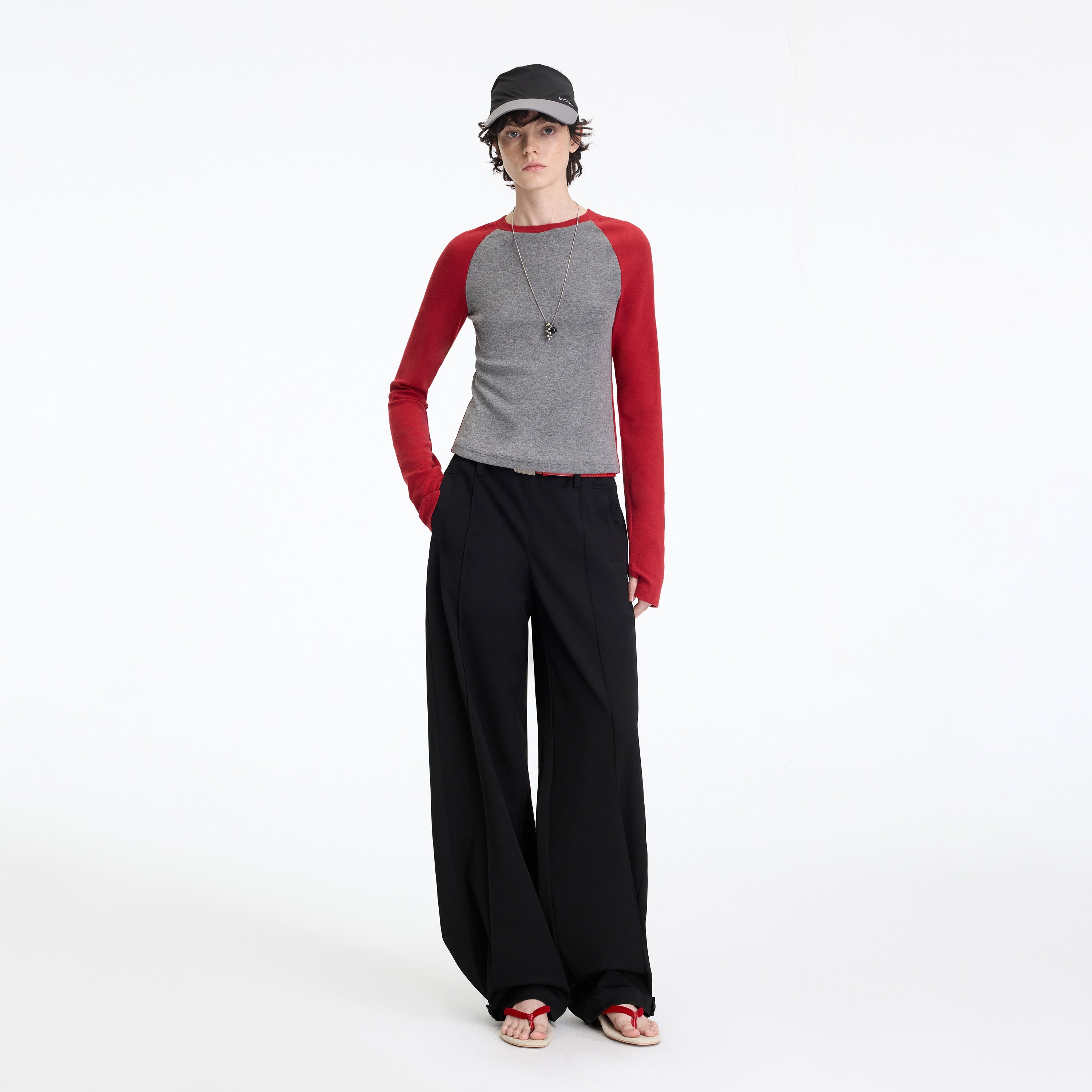 RUN TO THE FUTURE Minimalist Low Rise Wide Leg Long Vintage Black Straight Fit Straight Pants