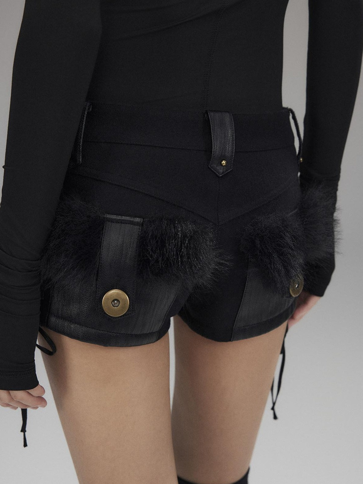 Low pixel Wool Blend Low Rise Straight Slim Sexy Zipper Casual Women Mini Shorts