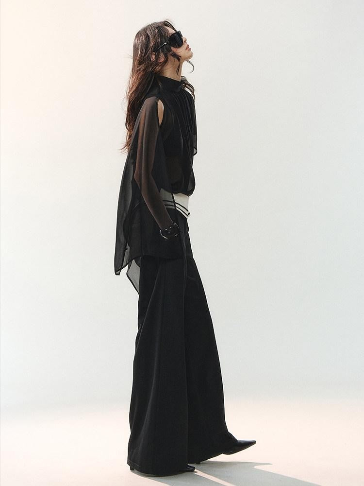 AnnoMundi Night Shadow Airy Draped Asymmetrical Layered Sheer Women&