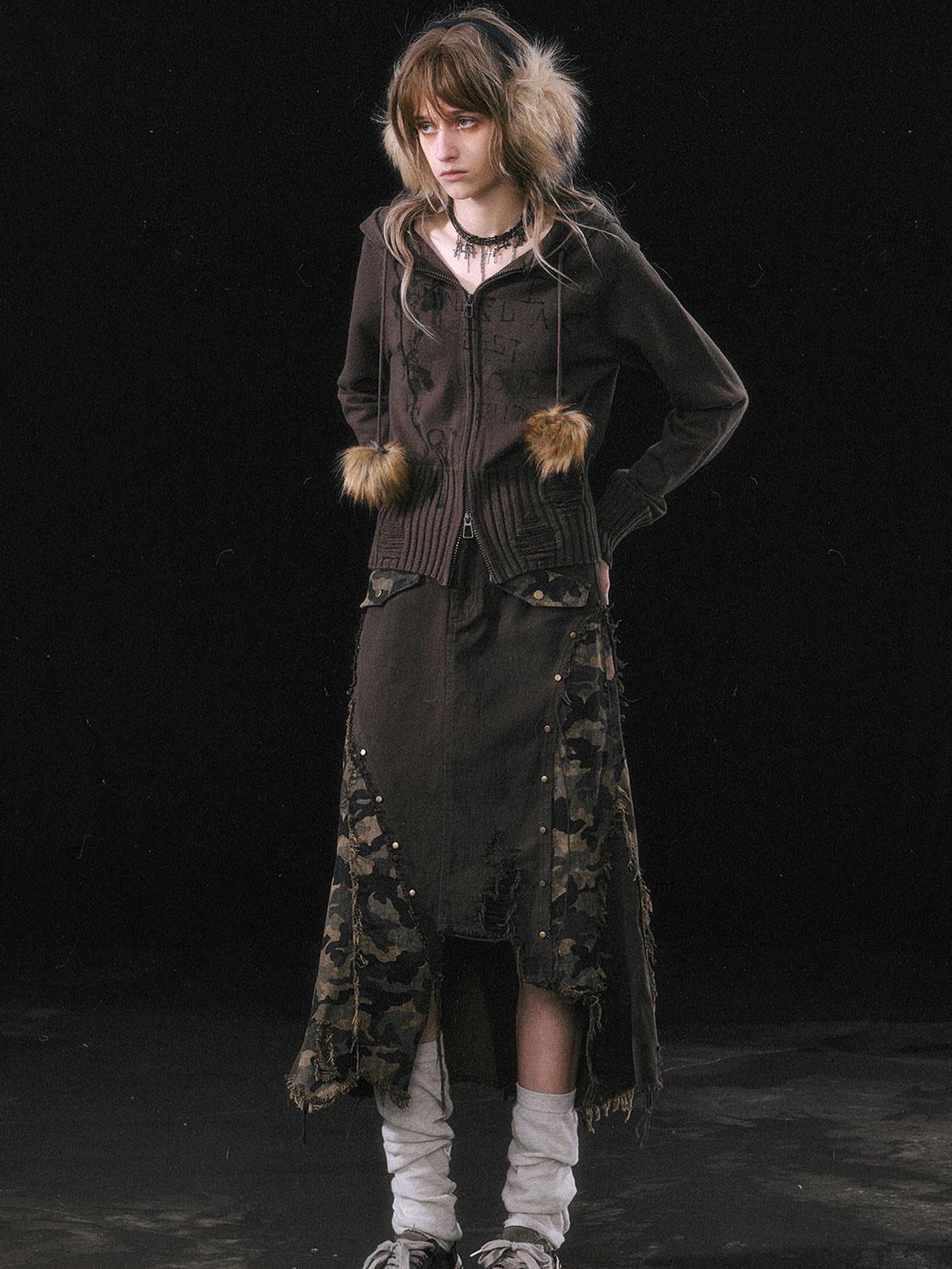 Update c Asymmetrical Patchwork Slit Mermaid Skirt
