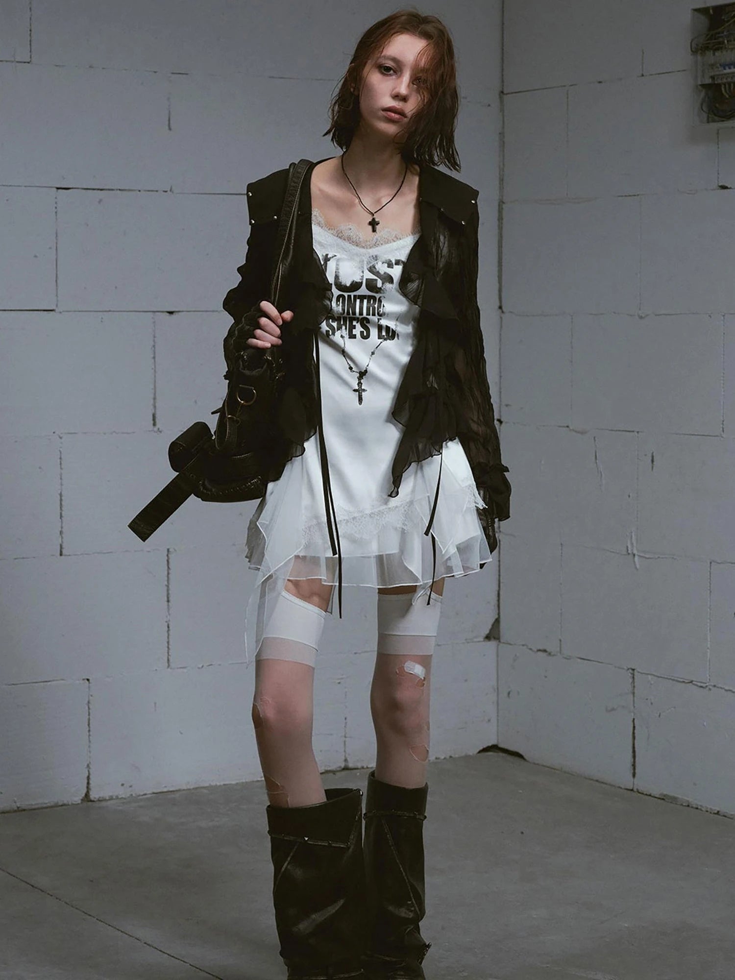 Chain Print Satin Slip Dress