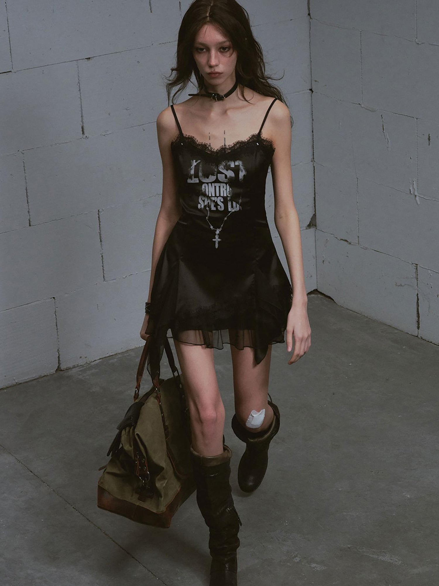 Update c Chain Print Satin Slip Dress