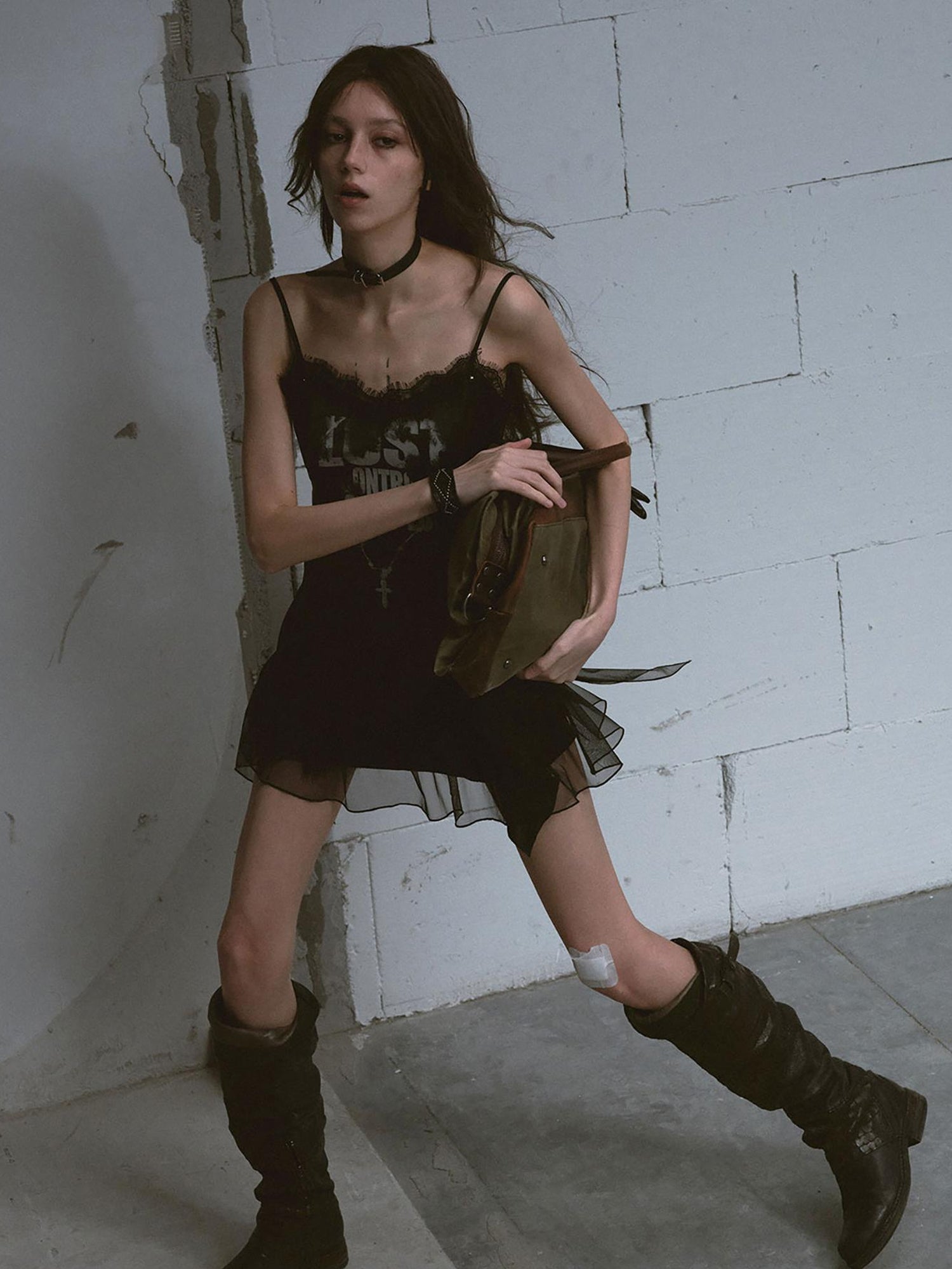 Update c Chain Print Satin Slip Dress