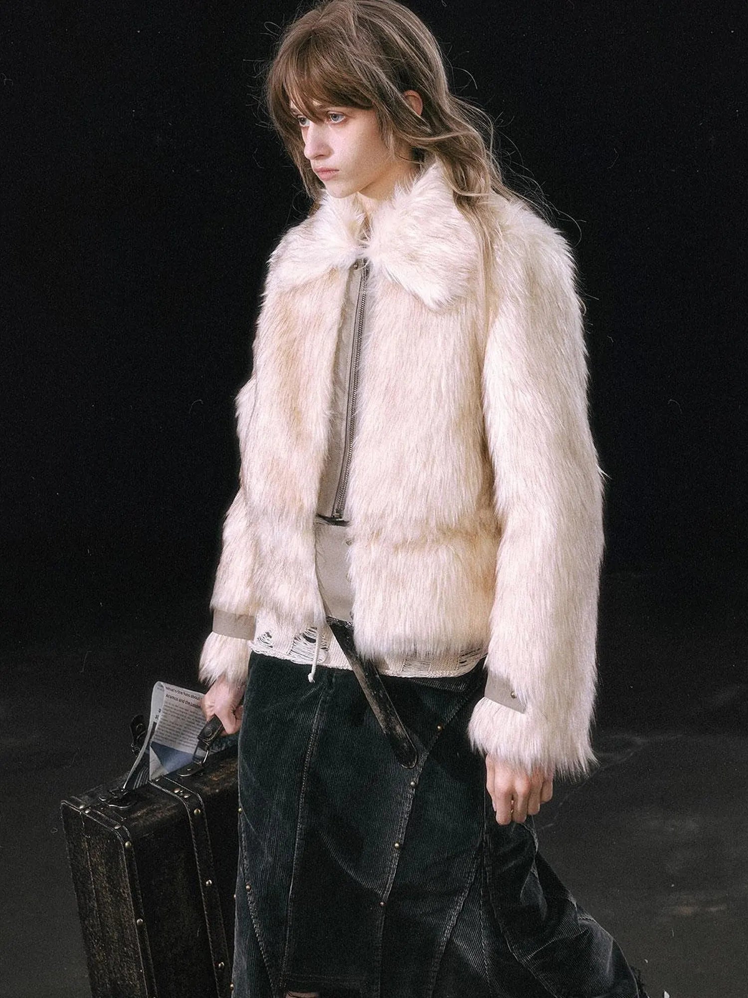 Fur Trim Detachable Hem Trench Coat