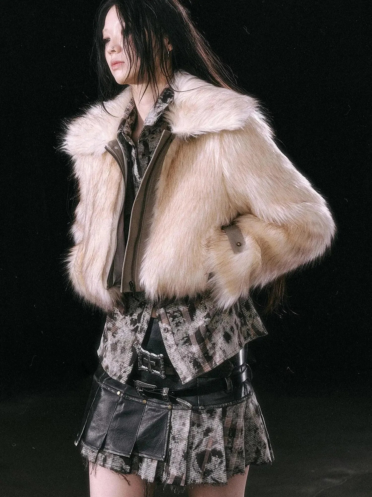 Fur Trim Detachable Hem Trench Coat