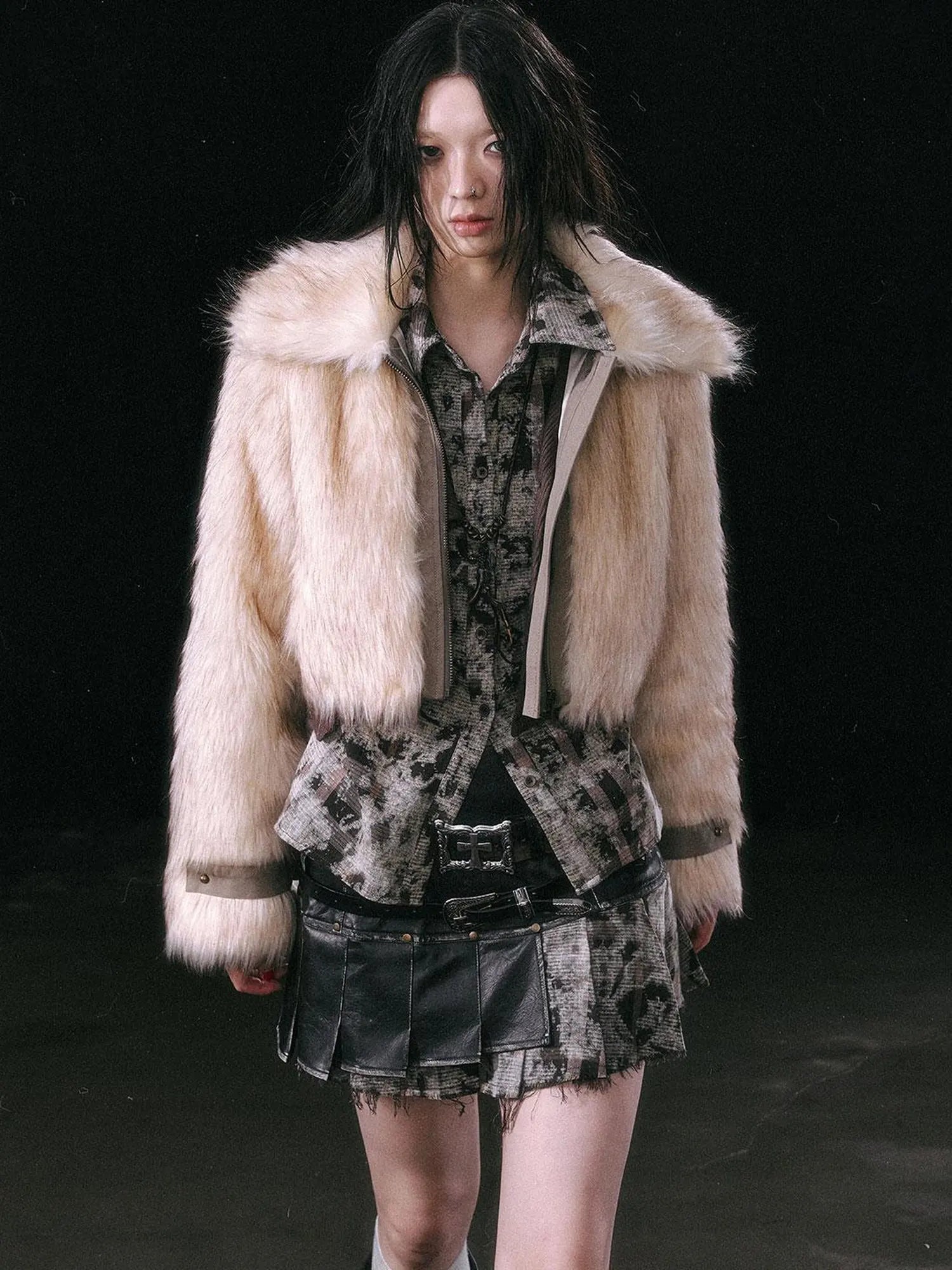 Fur Trim Detachable Hem Trench Coat