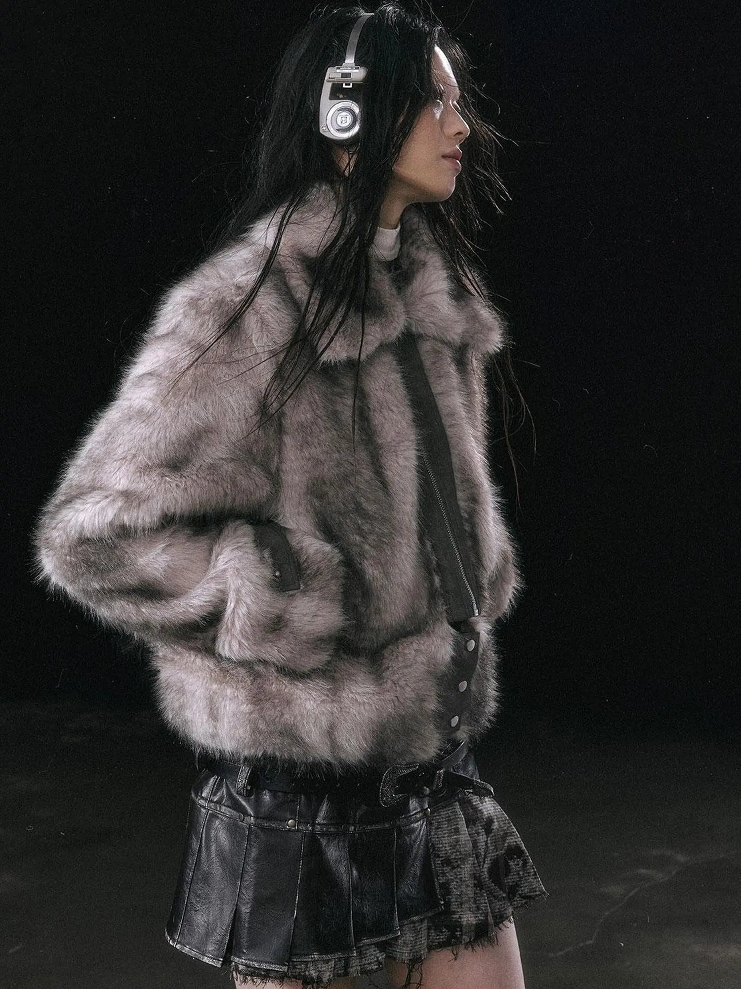 Fur Trim Detachable Hem Trench Coat