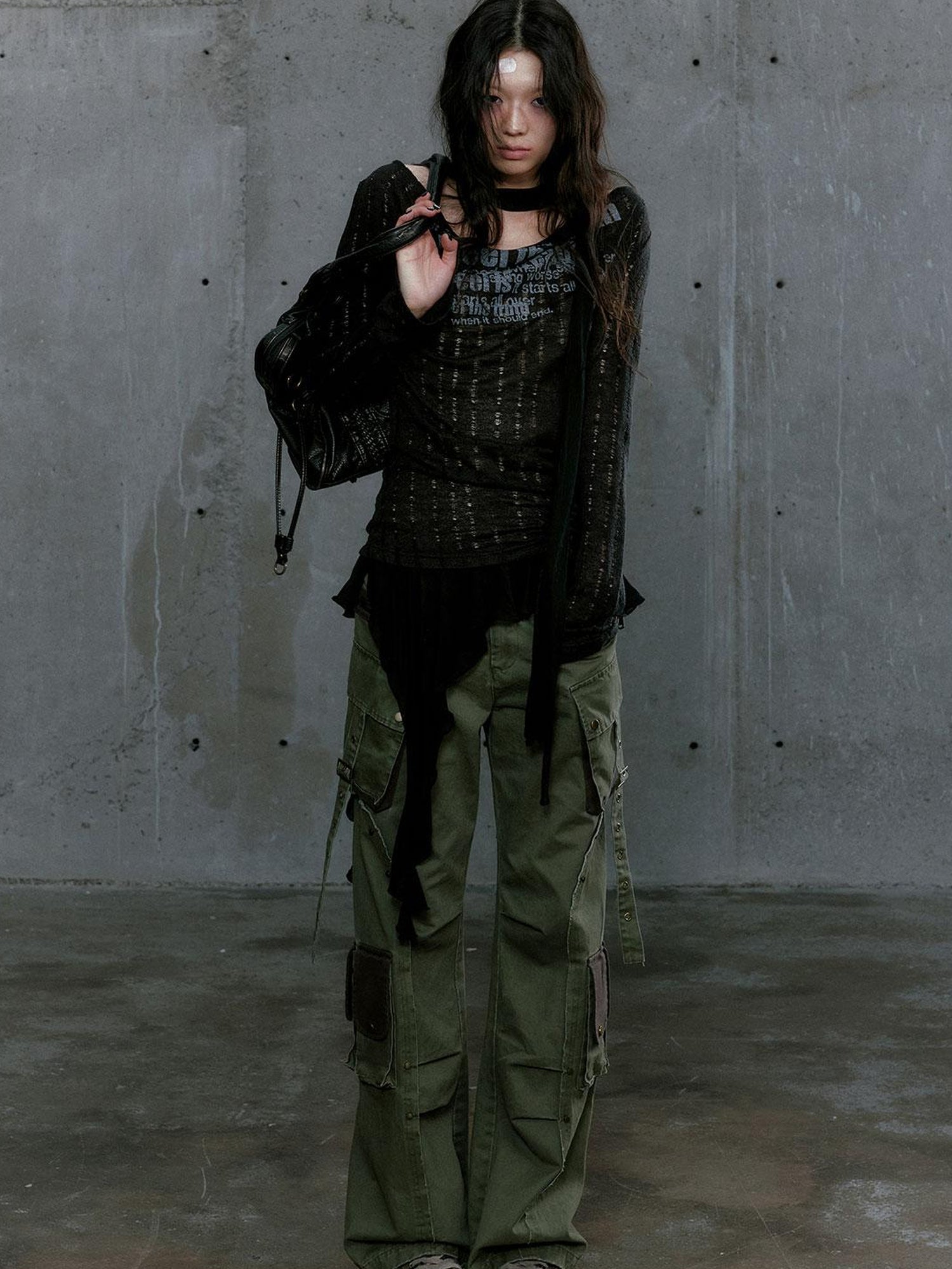 c Graffiti Swing Collar Peplum Print Knit Top