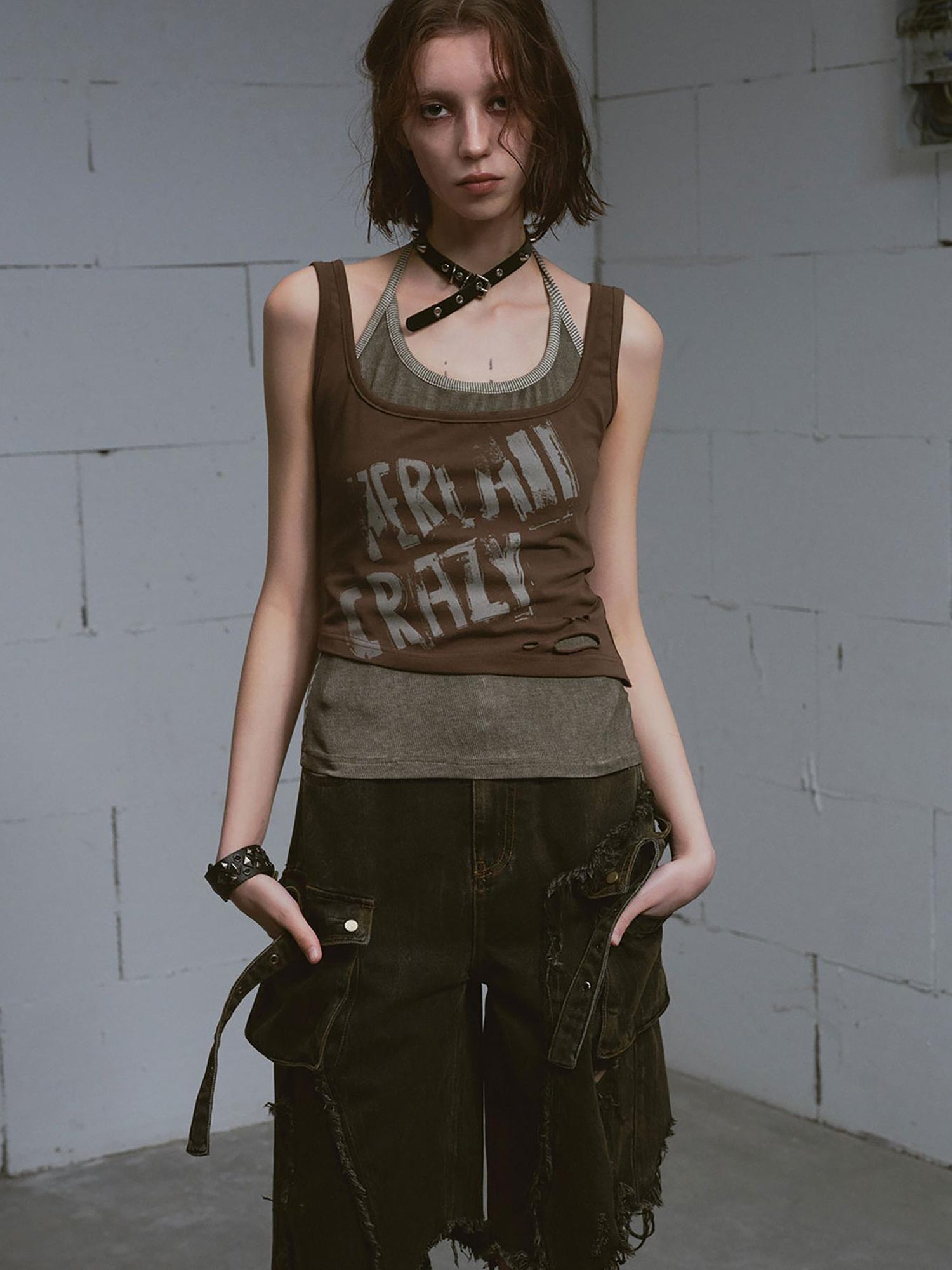 Update c Mud Dyed Grunge Denim Cropped Shorts With Raw Hem Patchwork