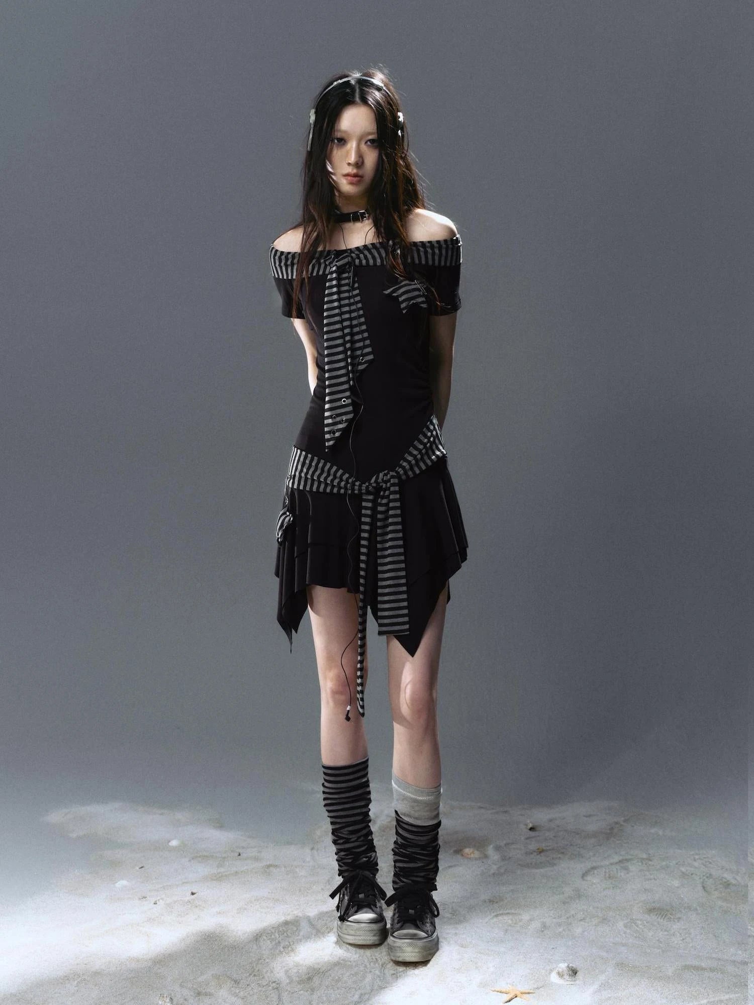 Seafarer Punk Starfish Lace Up Mini Dress