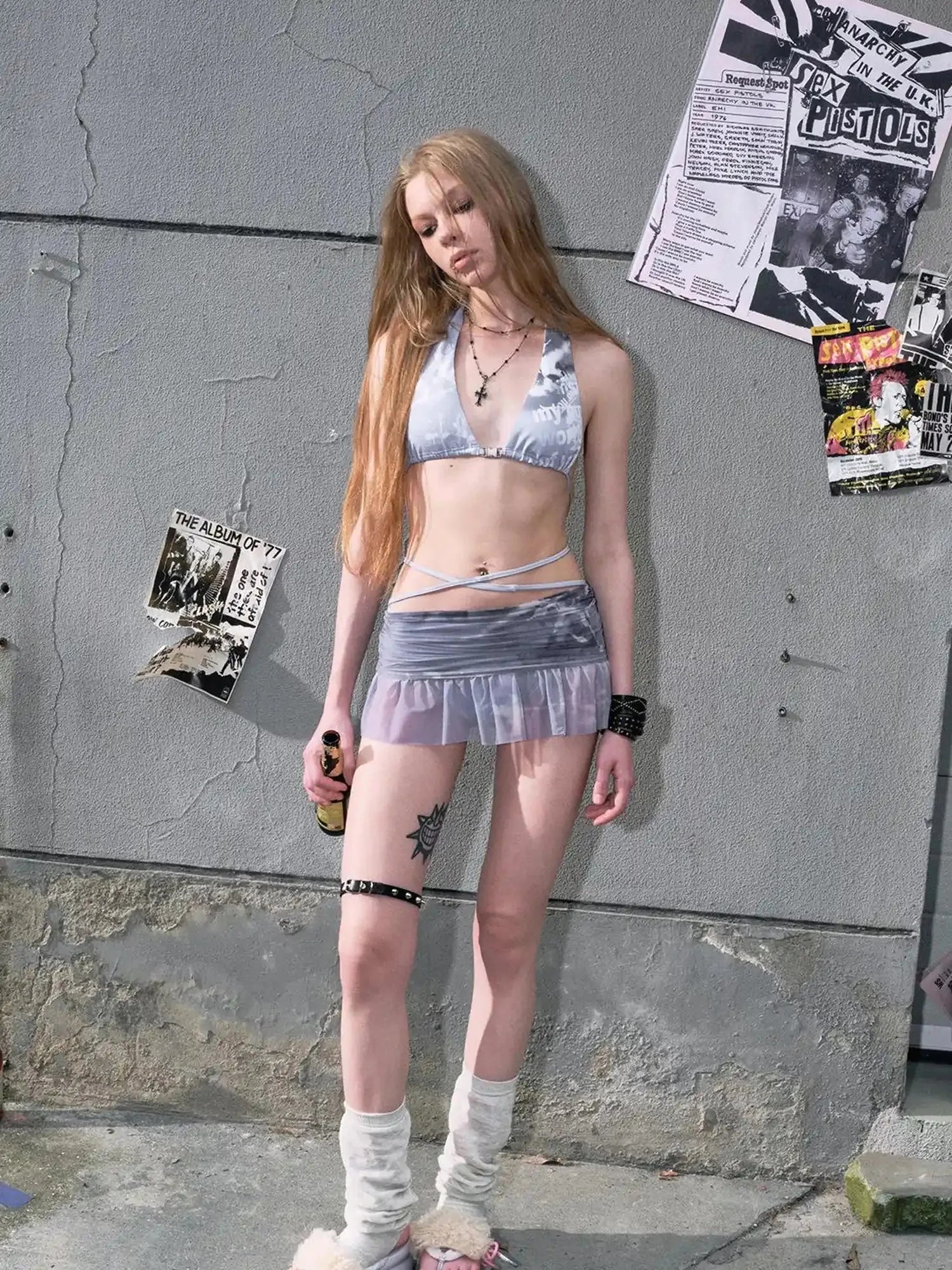 Underwater Dream Mesh Swimsuit Set V Neck T Shirt Long Sleeve