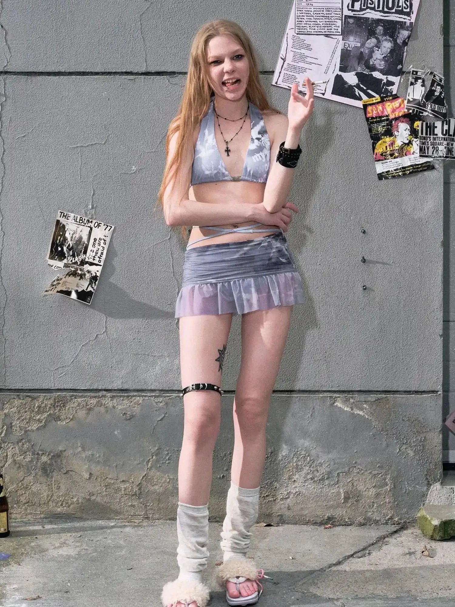 Underwater Dream Mesh Swimsuit Set V Neck T Shirt Long Sleeve