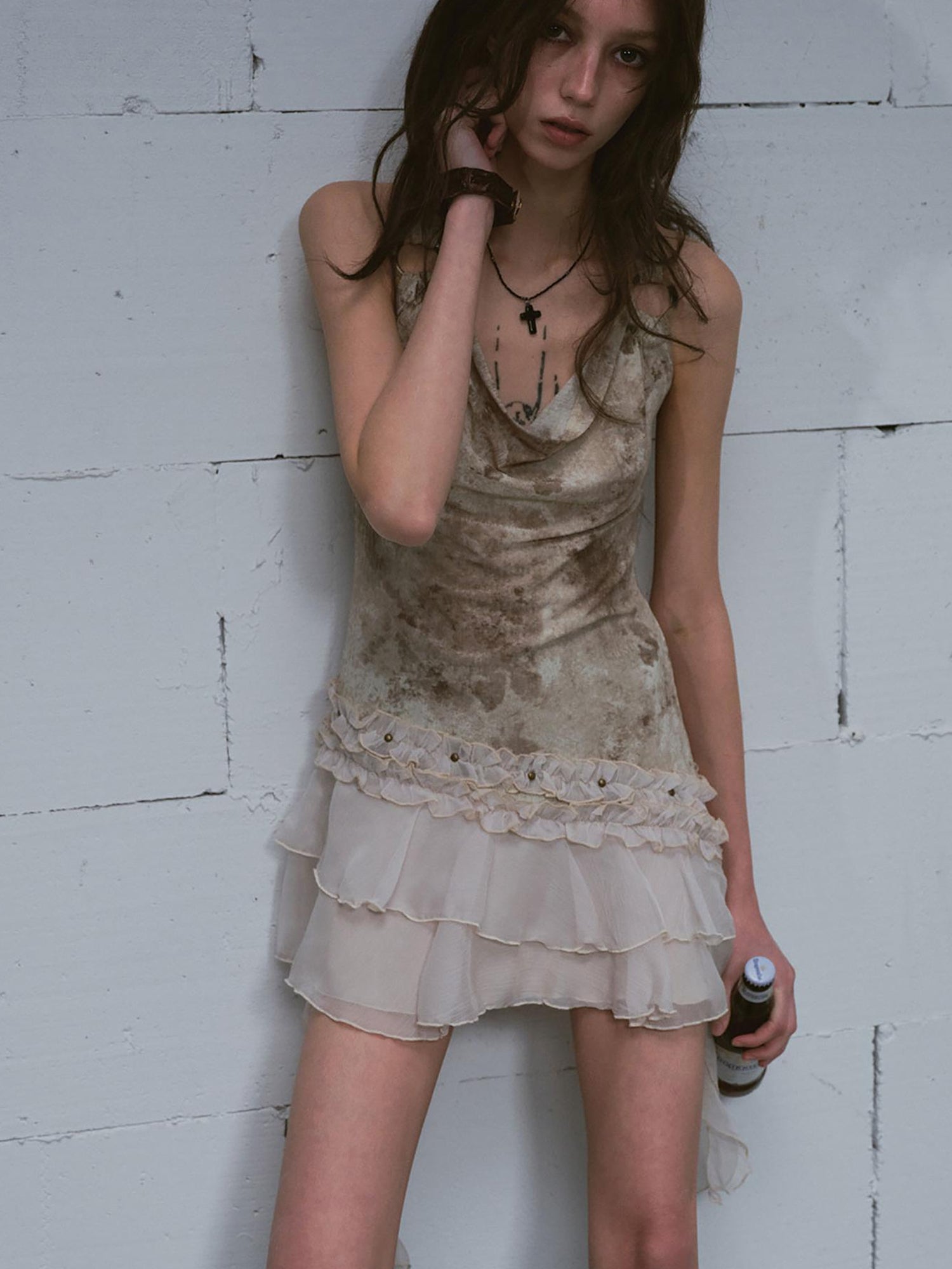 Update c Vintage Ombre Lace Trimmed Slit Sundress