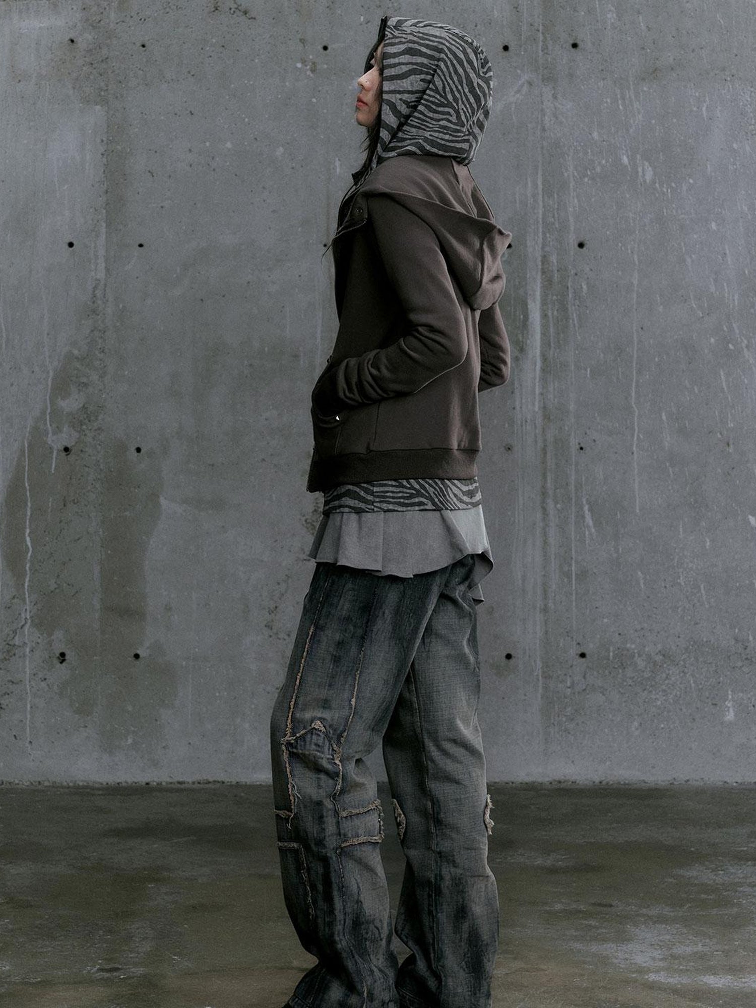 c Vintage Washed Cross Punk Denim Jeans