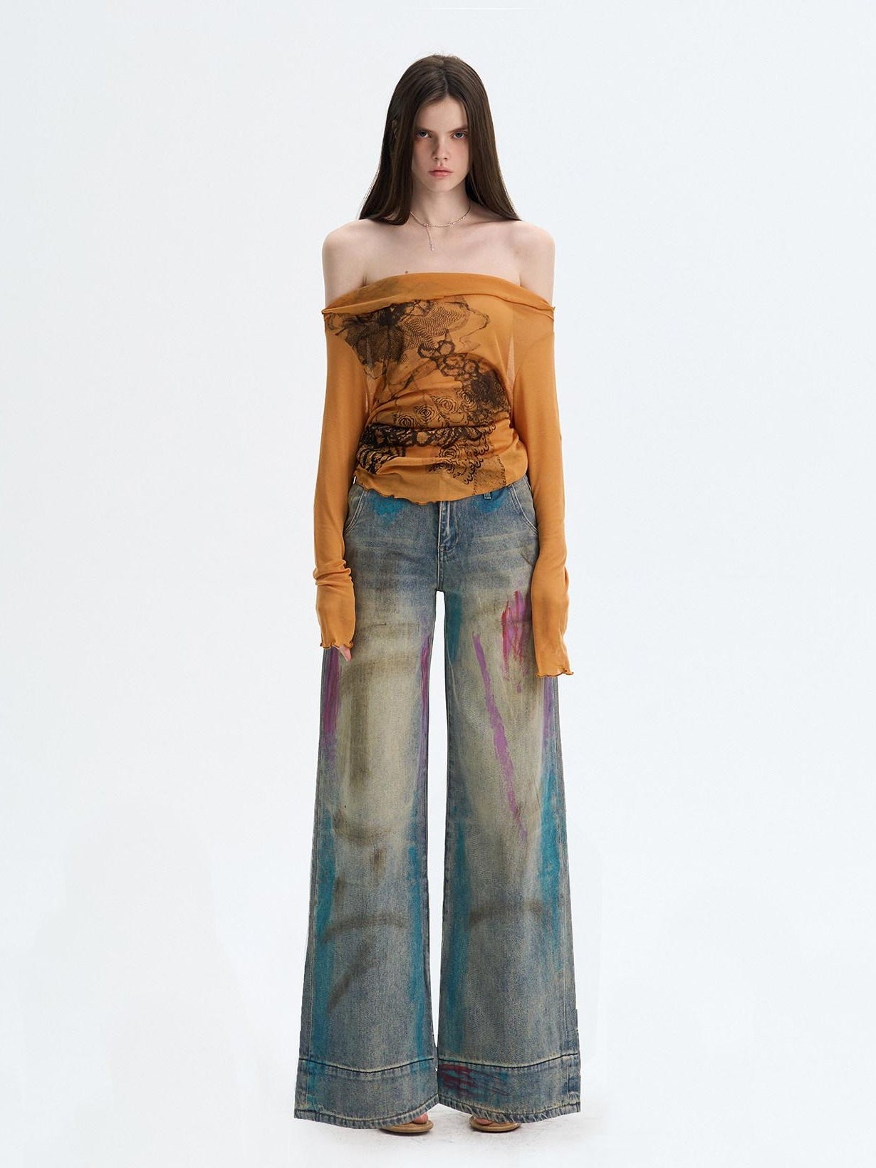 The NeverMore Washed Blue Button Fly Mid Rise Slight Stretch Sexy Straight Leg Jeans