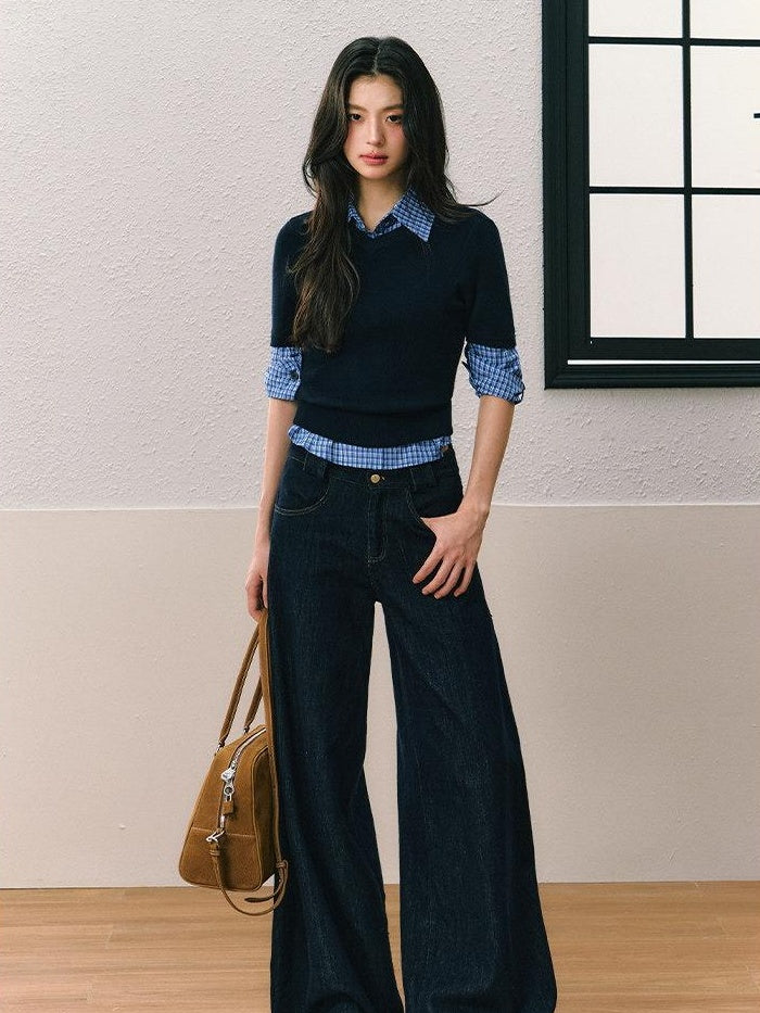 7Shiftin Slim Workwear Button Detail Cotton Long Sleeve Cropped Young Women Blouses