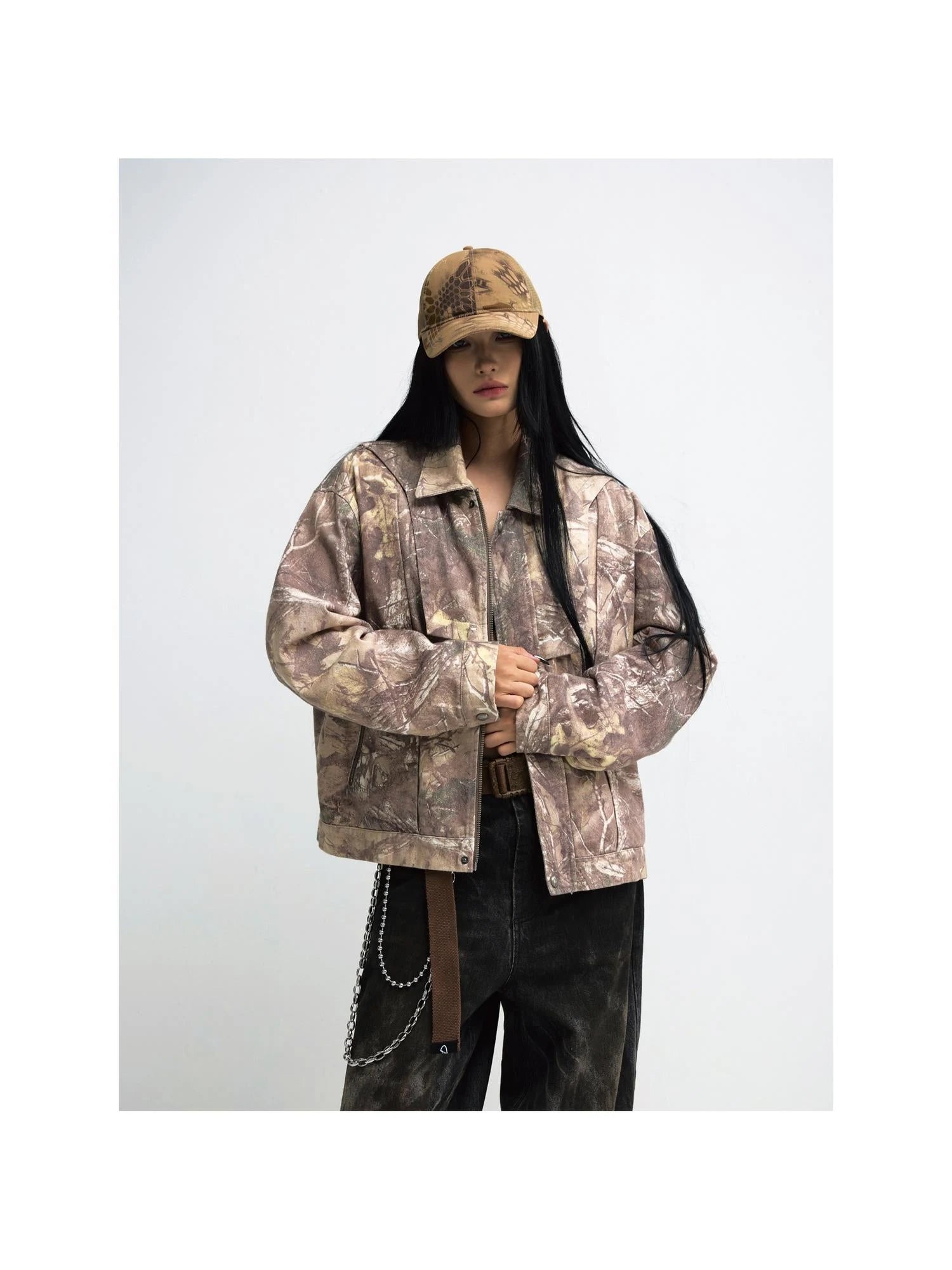 Unisex Camo Twig Washed Work Jacket