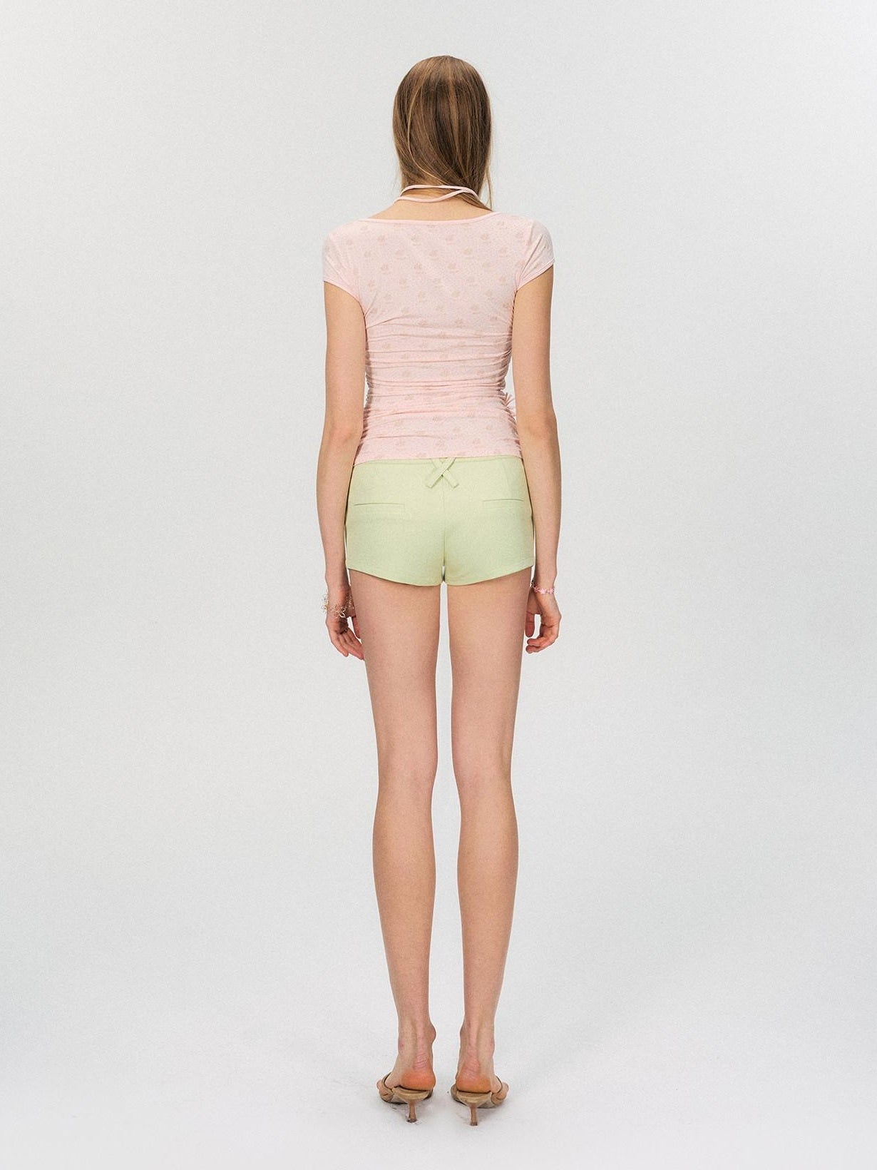 The NeverMore Eco Viscose Stretch Vintage Slim Short Sleeve Ladies Crop Tee Basic Crop Tops