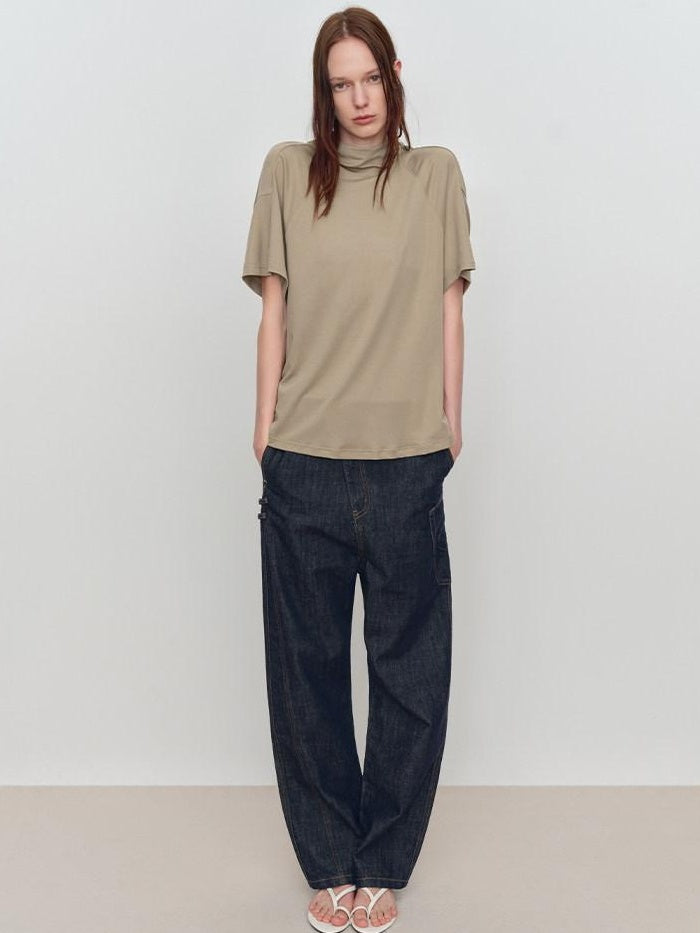 RUN TO THE FUTURE Soft Modal Casual Loose Solid Mid Length Women Short Sleeve T-Shirts