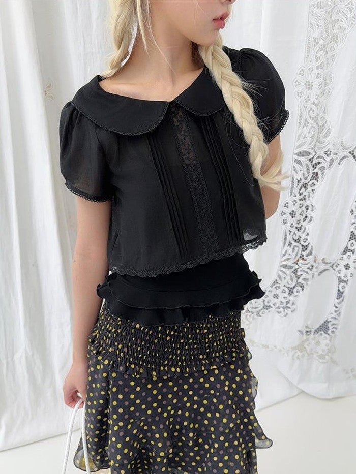 chaoschaos Floral Ruffle Doll Collar Women&