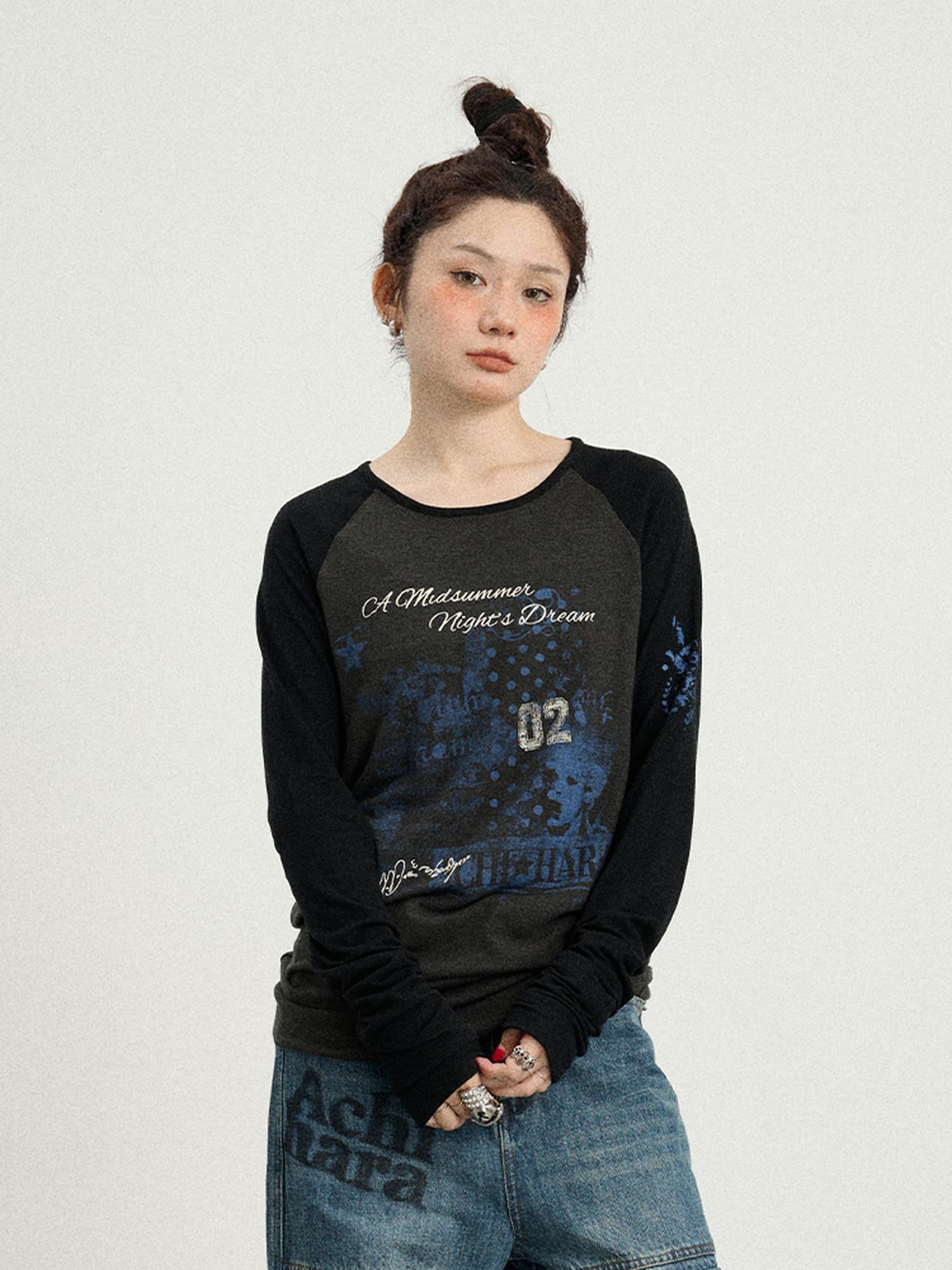 Achihara Cosmic Colorblock Long Sleeve Tee Shakespearean Romance Inspired