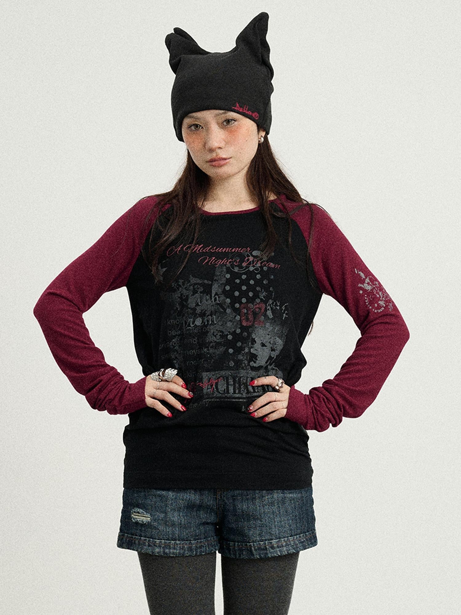 Achihara Cosmic Colorblock Long Sleeve Tee Shakespearean Romance Inspired
