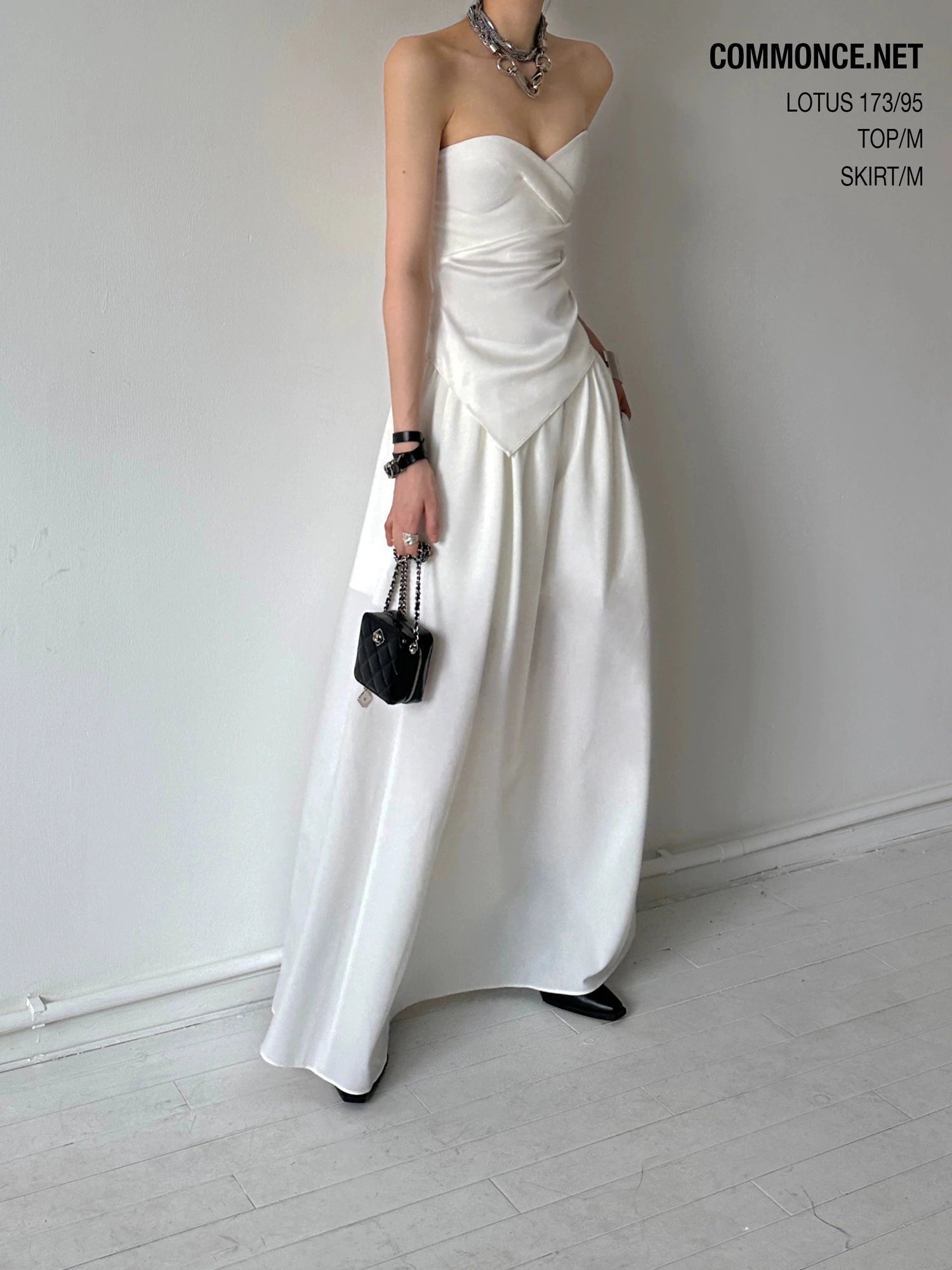 Shirred Waist Extra Flared Midi Skirt