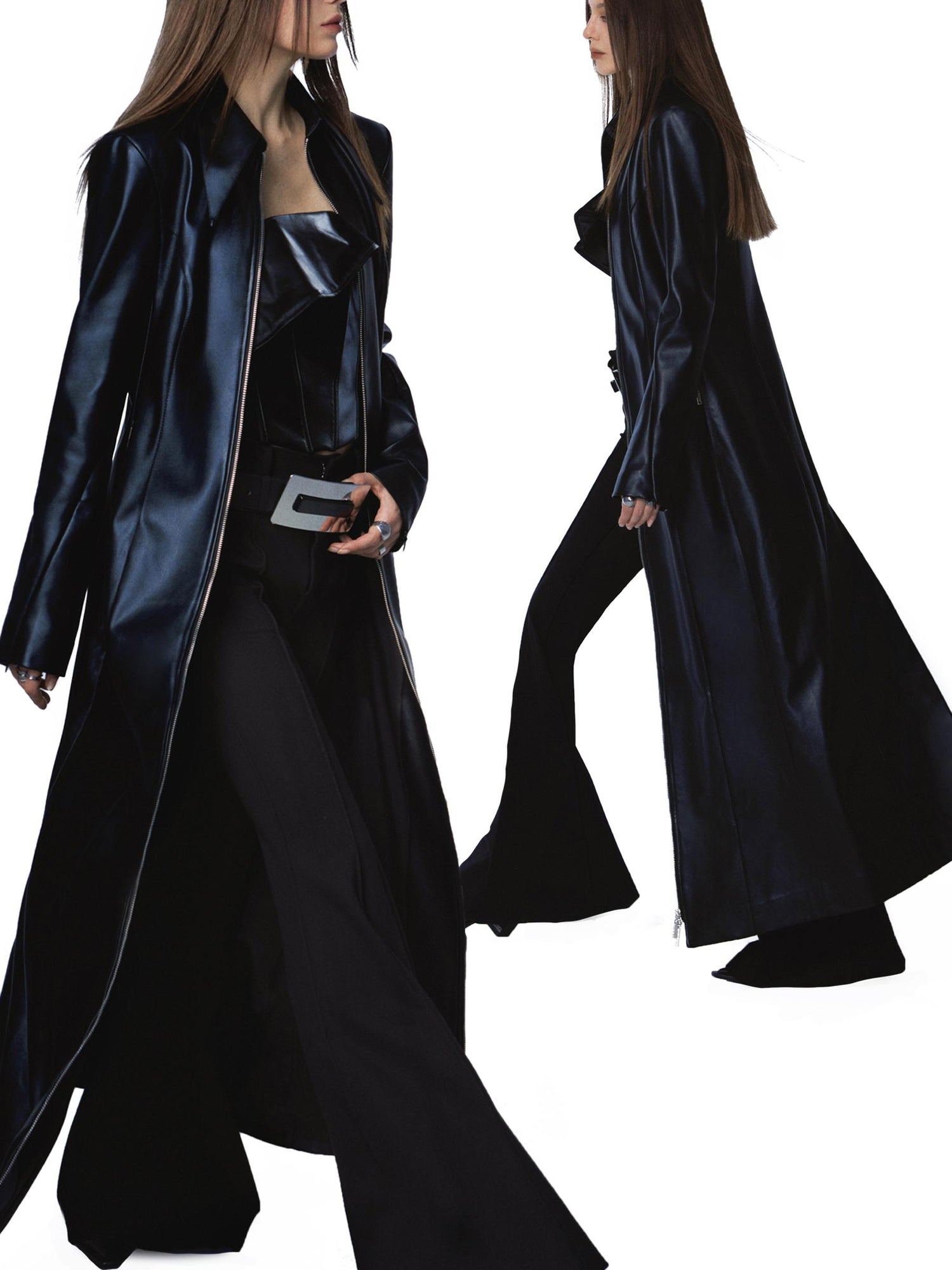 Asymmetric Boned Leather Corset Tube Top