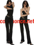 commonce net Acetate Paneled Low Waist Straight Pants