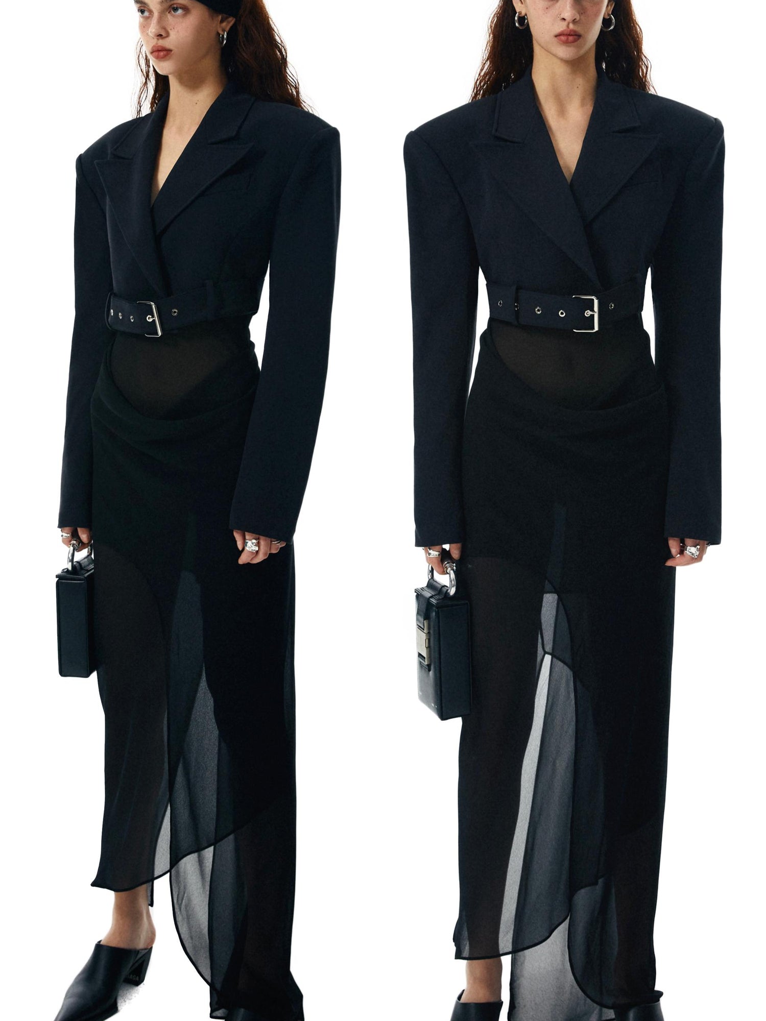 commonce net Asymmetrical Draped Halter Backless Maxi Dress