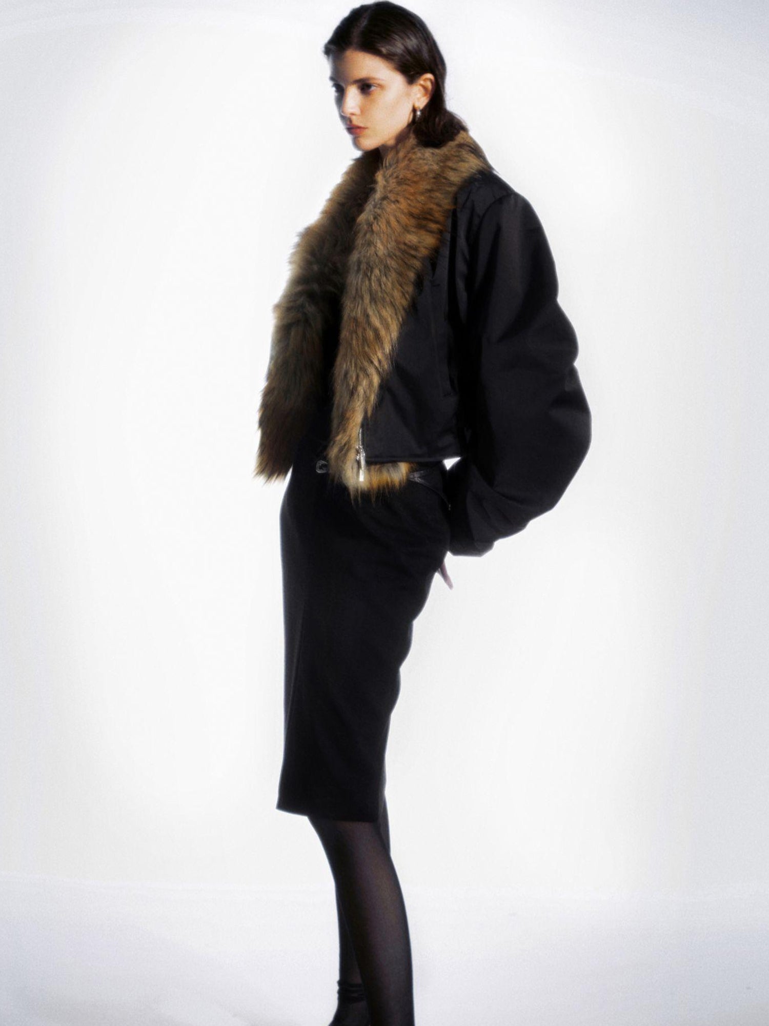 commonce net Back Slit Knit Leggings