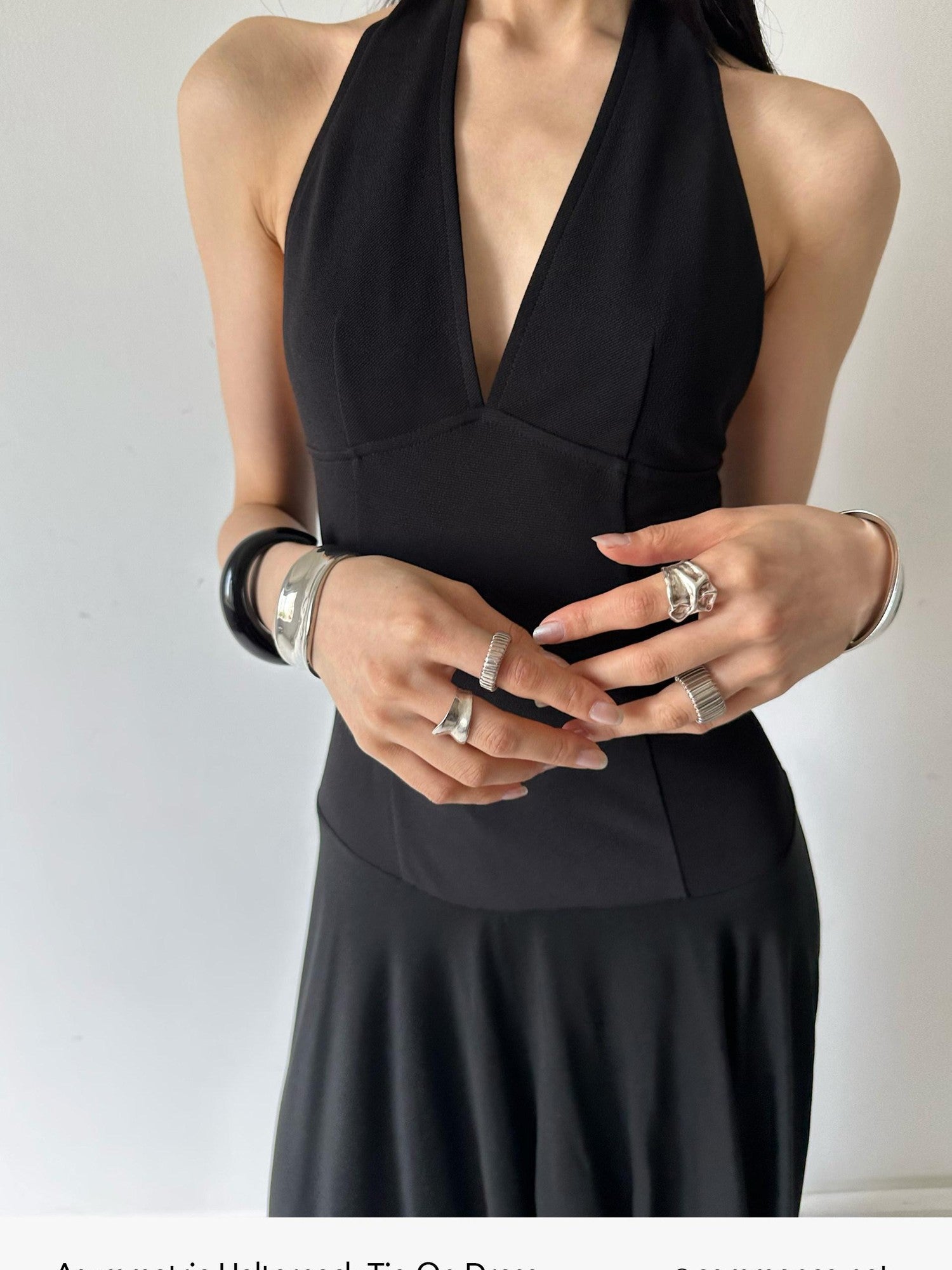 commonce net Black Asymmetrical 3d Tailored Irregular Hem Women&