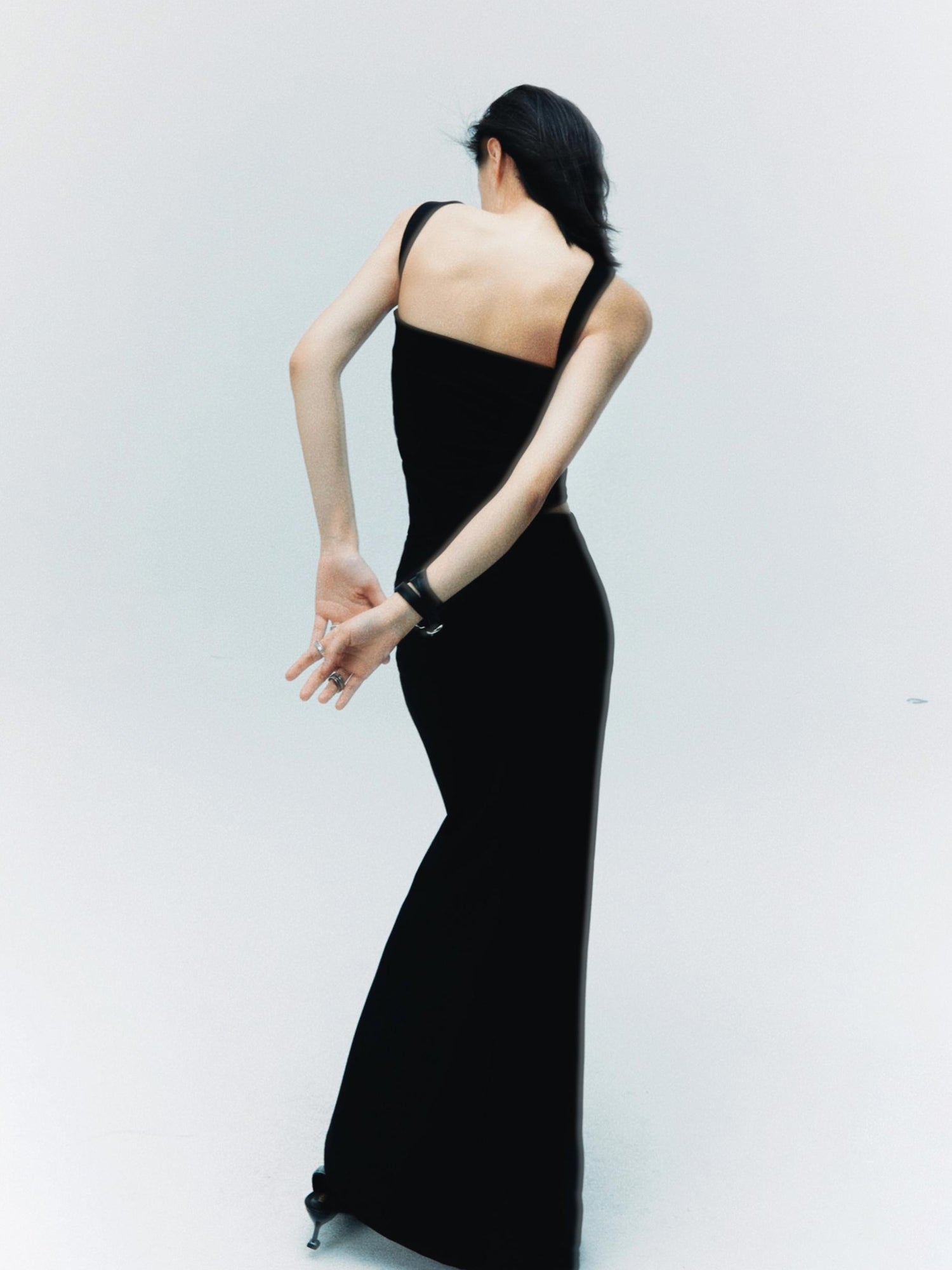 commonce net Black Curved Seam Mermaid Skirt