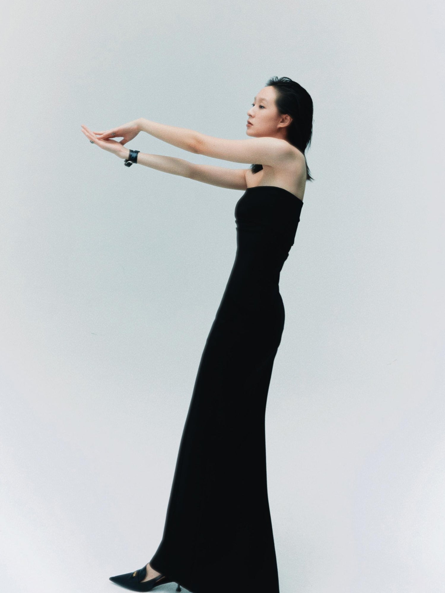 commonce net Black Curved Seam Mermaid Skirt