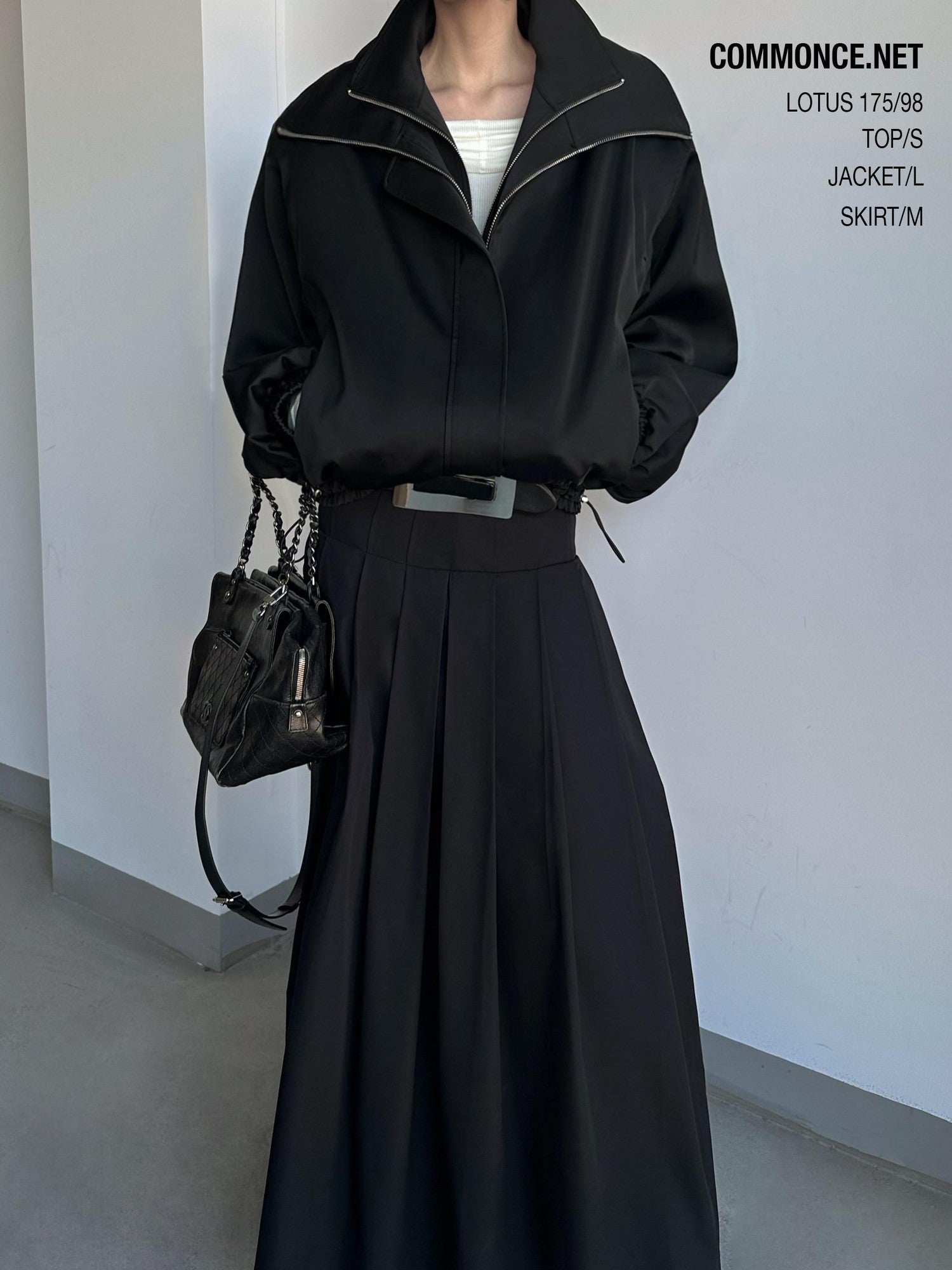 Black Double Zipper Drawstring Women&