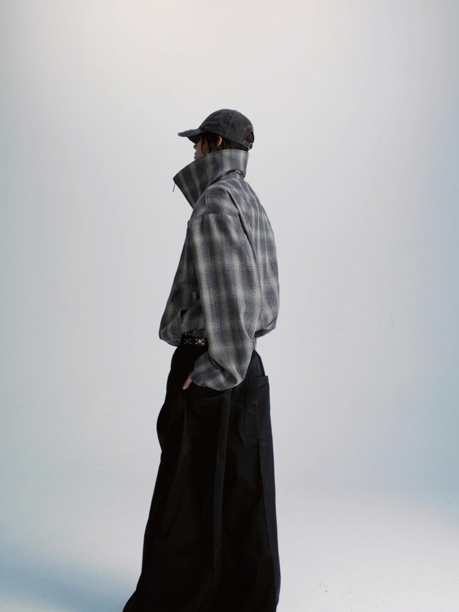 commonce net Black Wide Leg Pleated Pants with Drawstring Hem