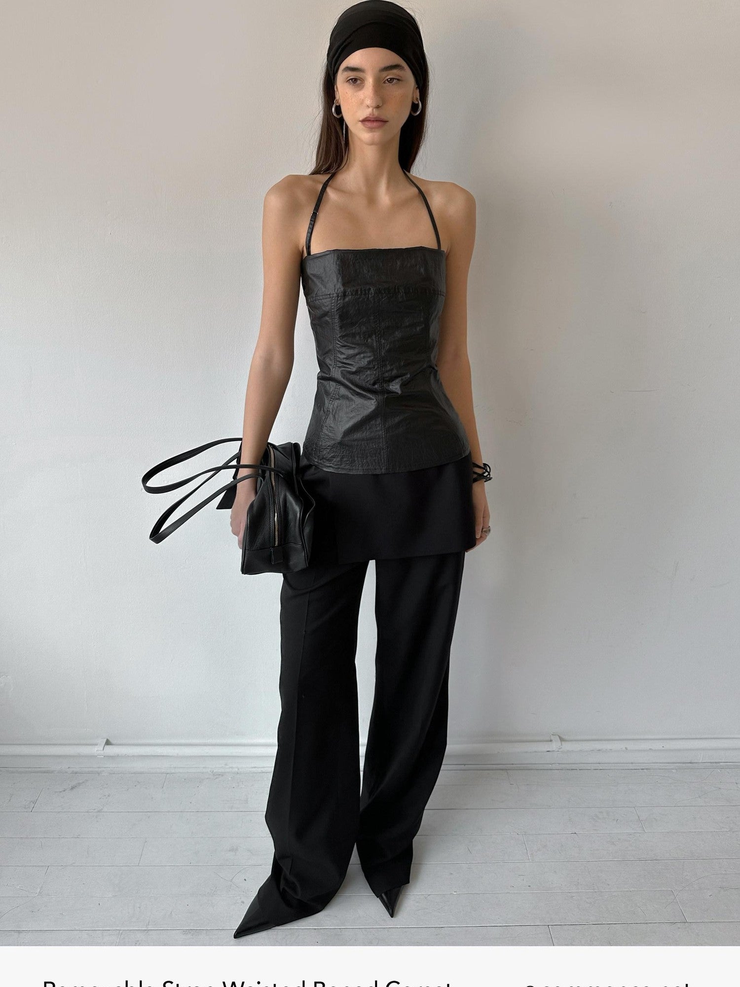 commonce net Boned Waist Cinching Zipper Removable Straps Women&