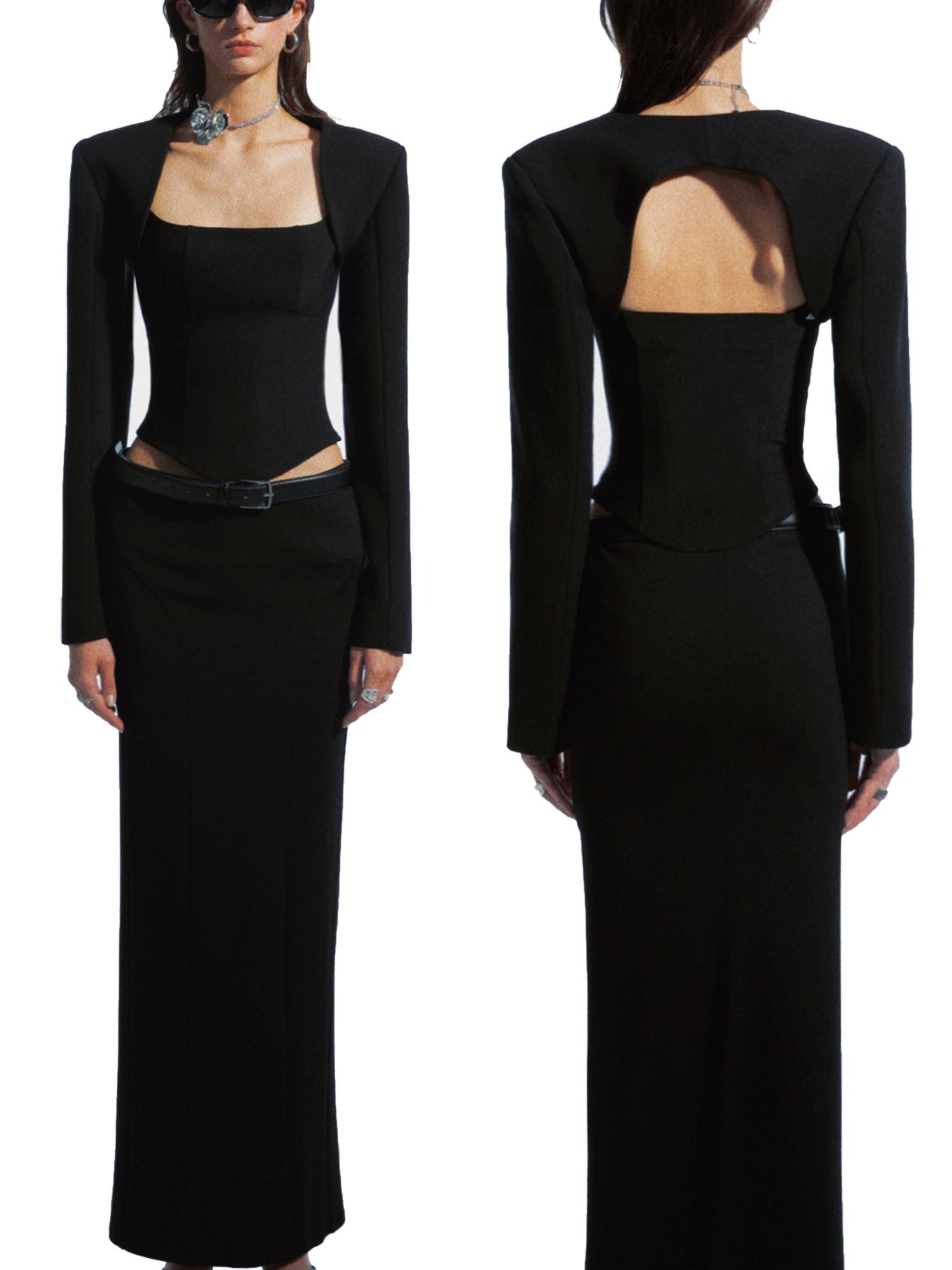 commonce net Chain Split Strap Top