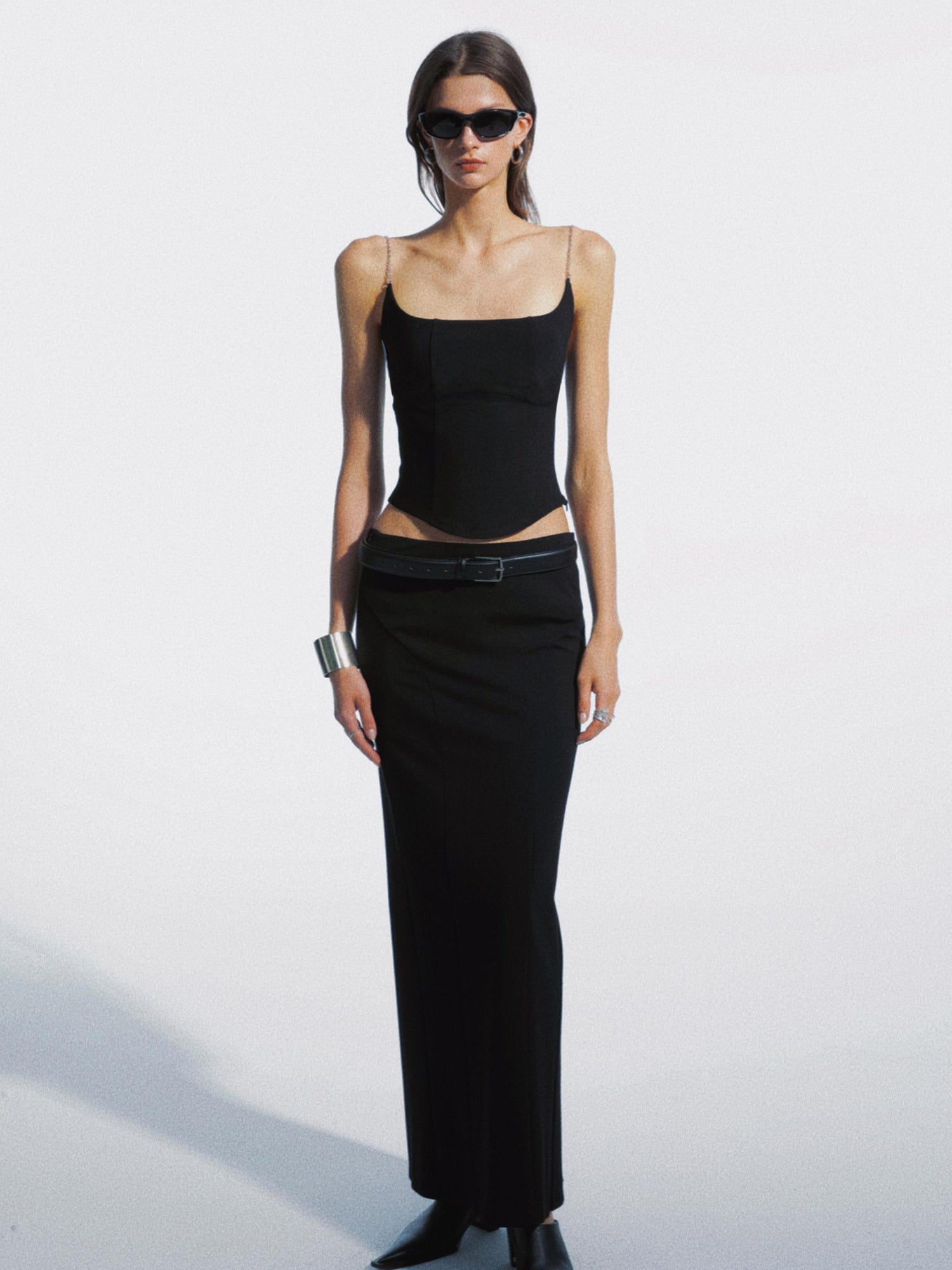 commonce net Chain Split Strap Top