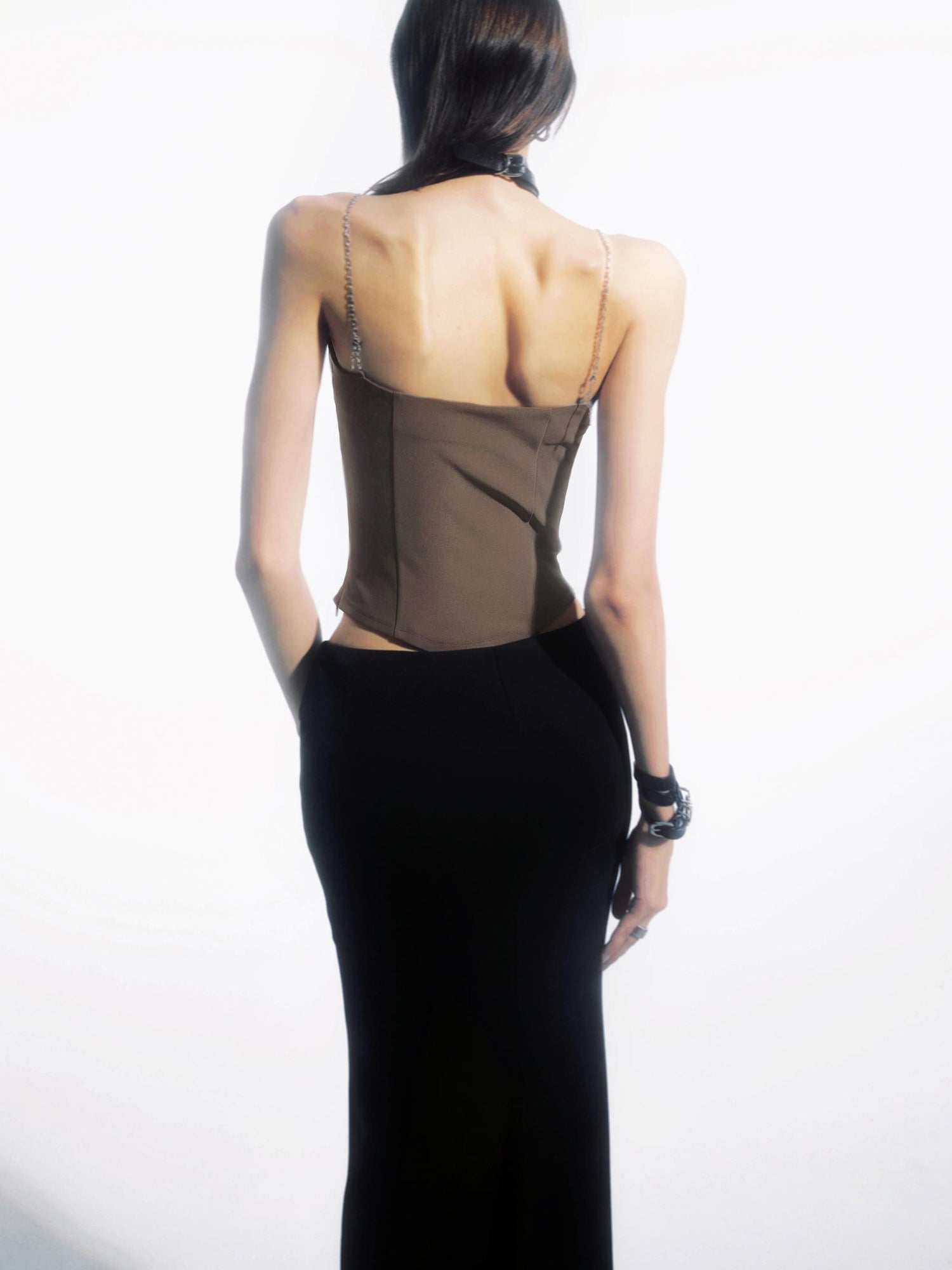 commonce net Chain Split Strap Top