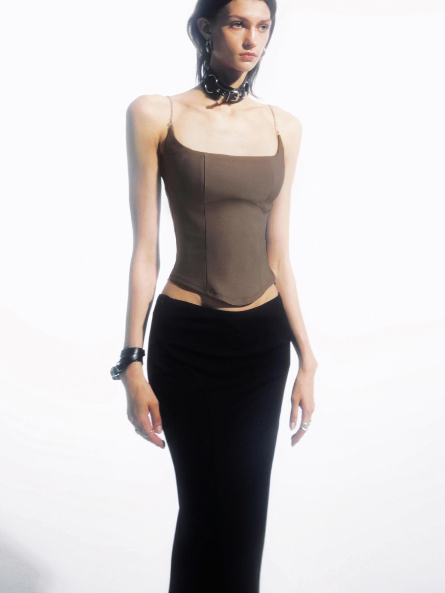 commonce net Chain Split Strap Top