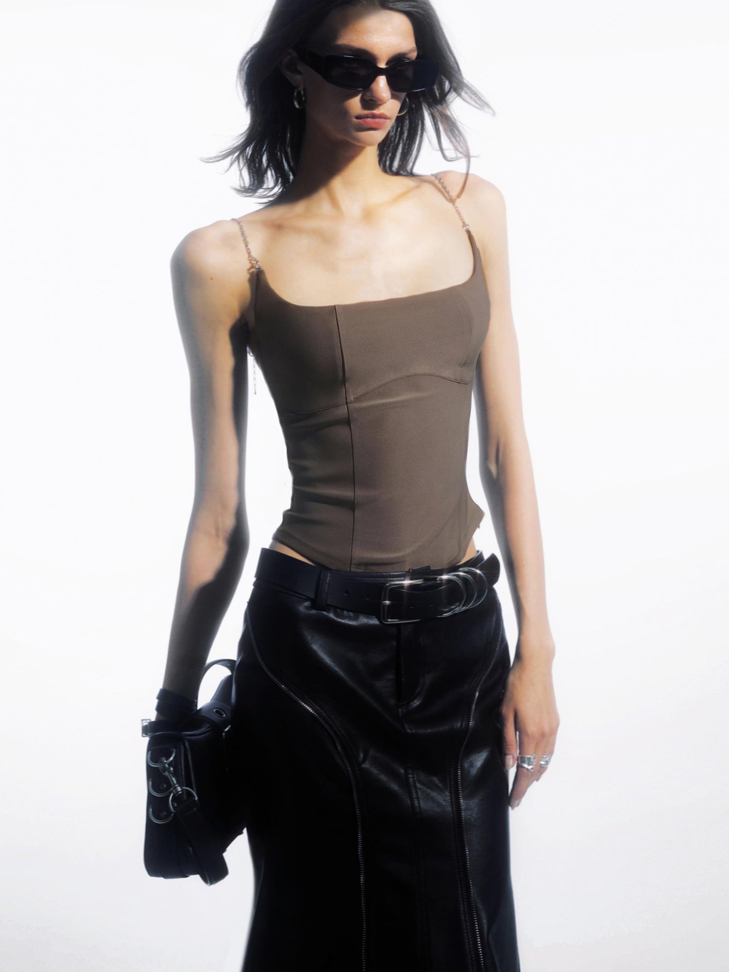 commonce net Chain Split Strap Top